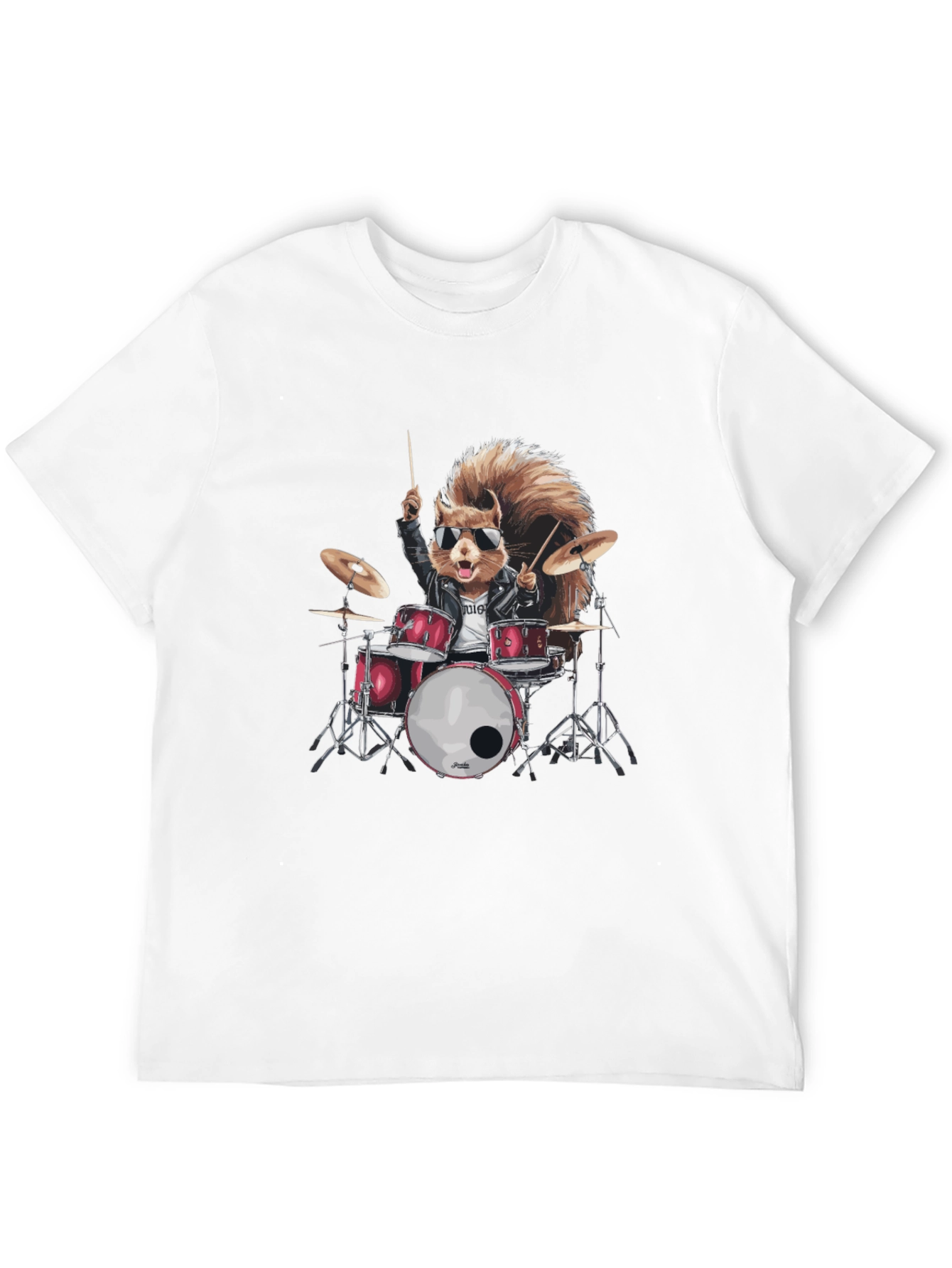 Squirrel Drummer Black T-Shirt