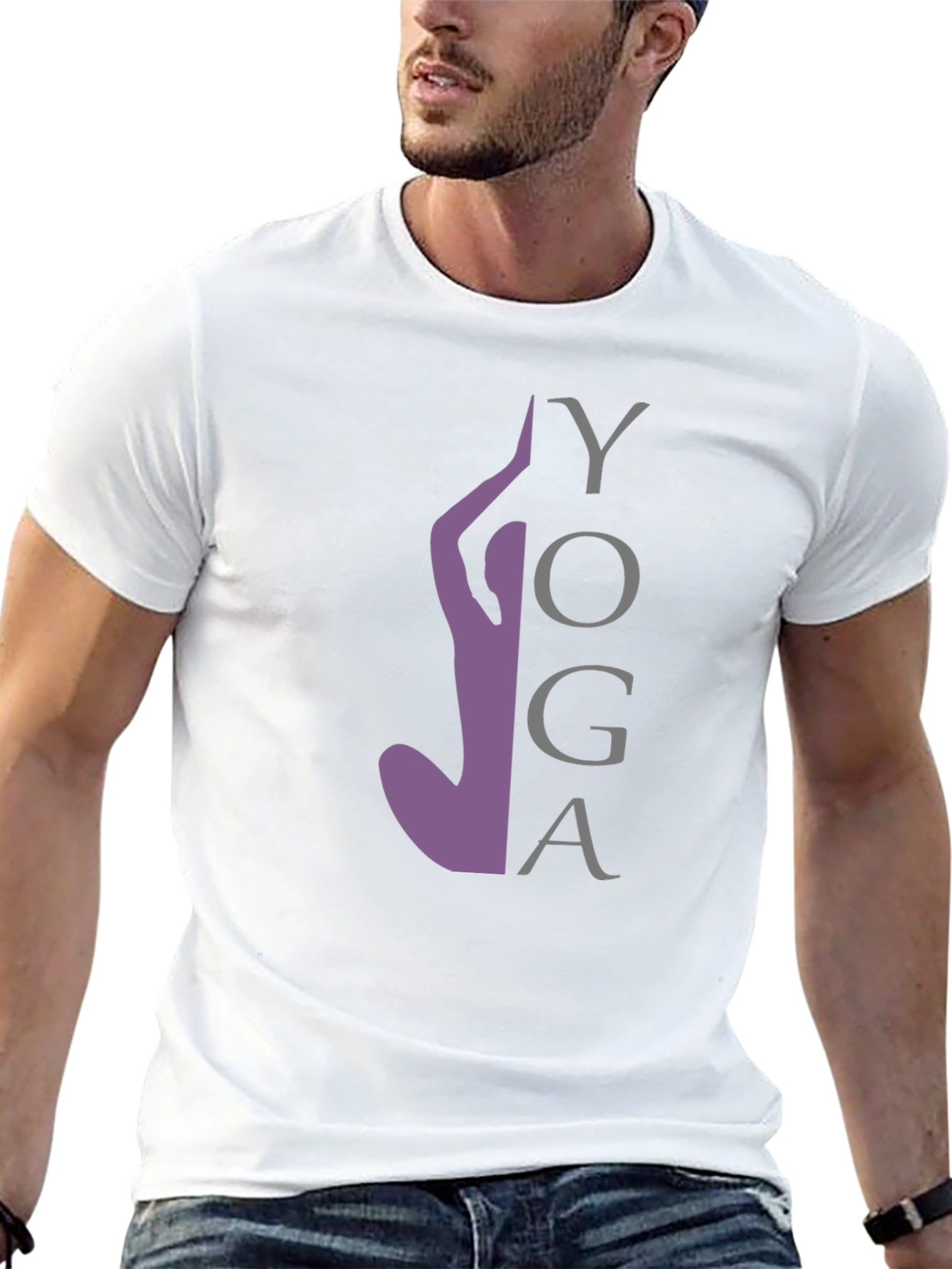 Yoga Silhouette Graphic Tee - Black Cotton Blend