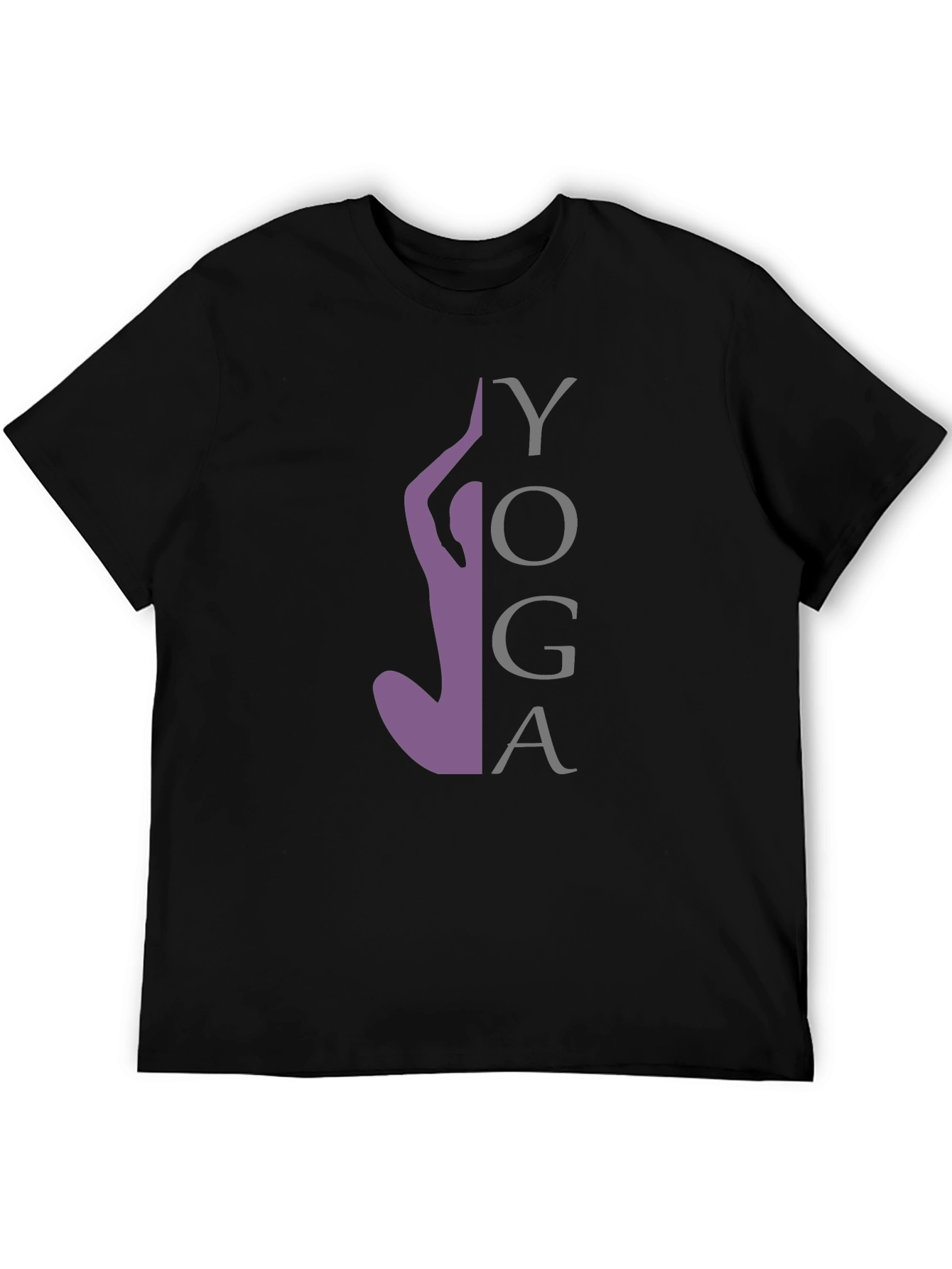 Yoga Silhouette Graphic Tee - Black Cotton Blend