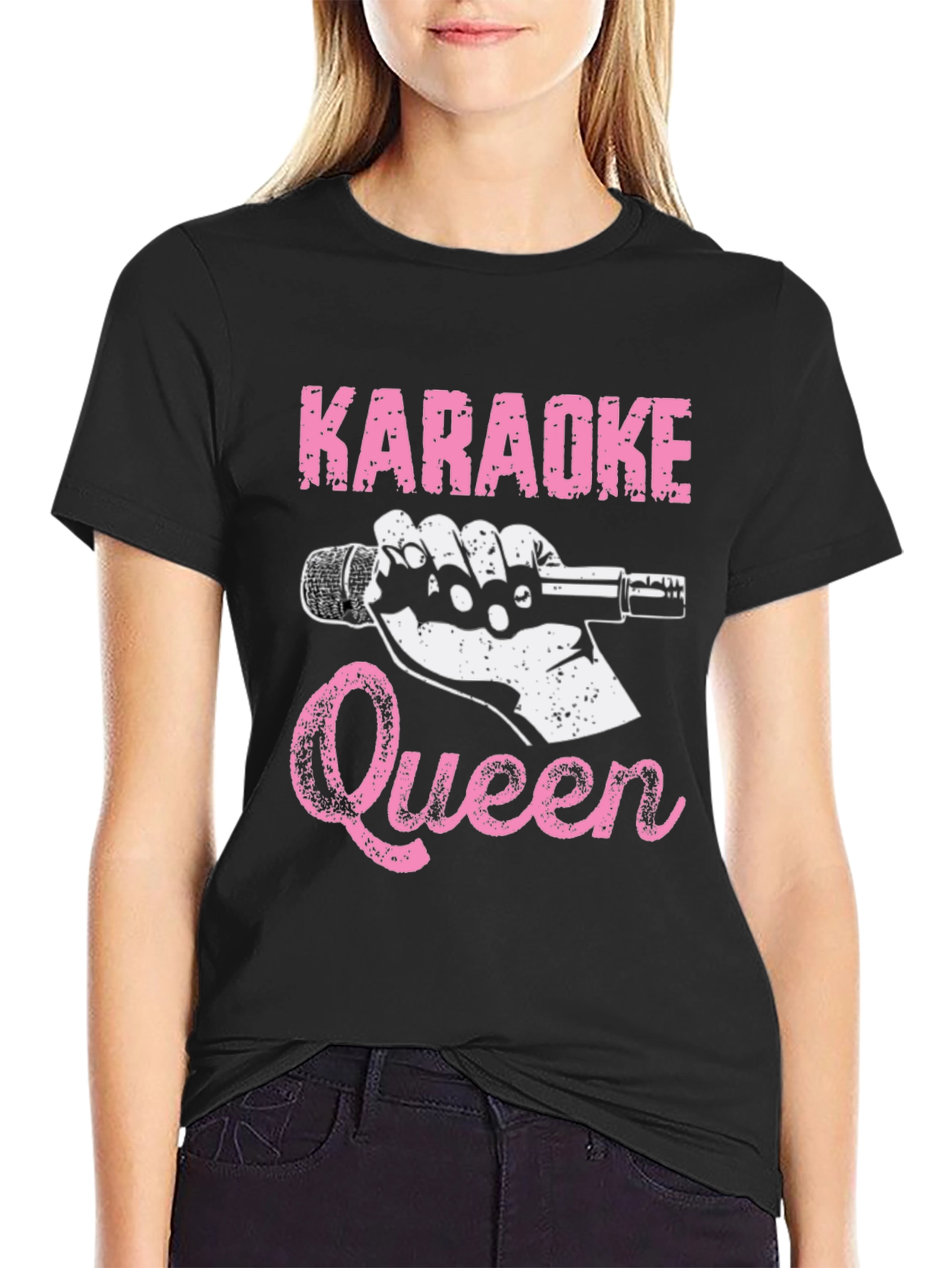 Karaoke Queen T-Shirt - Black Graphic Tee