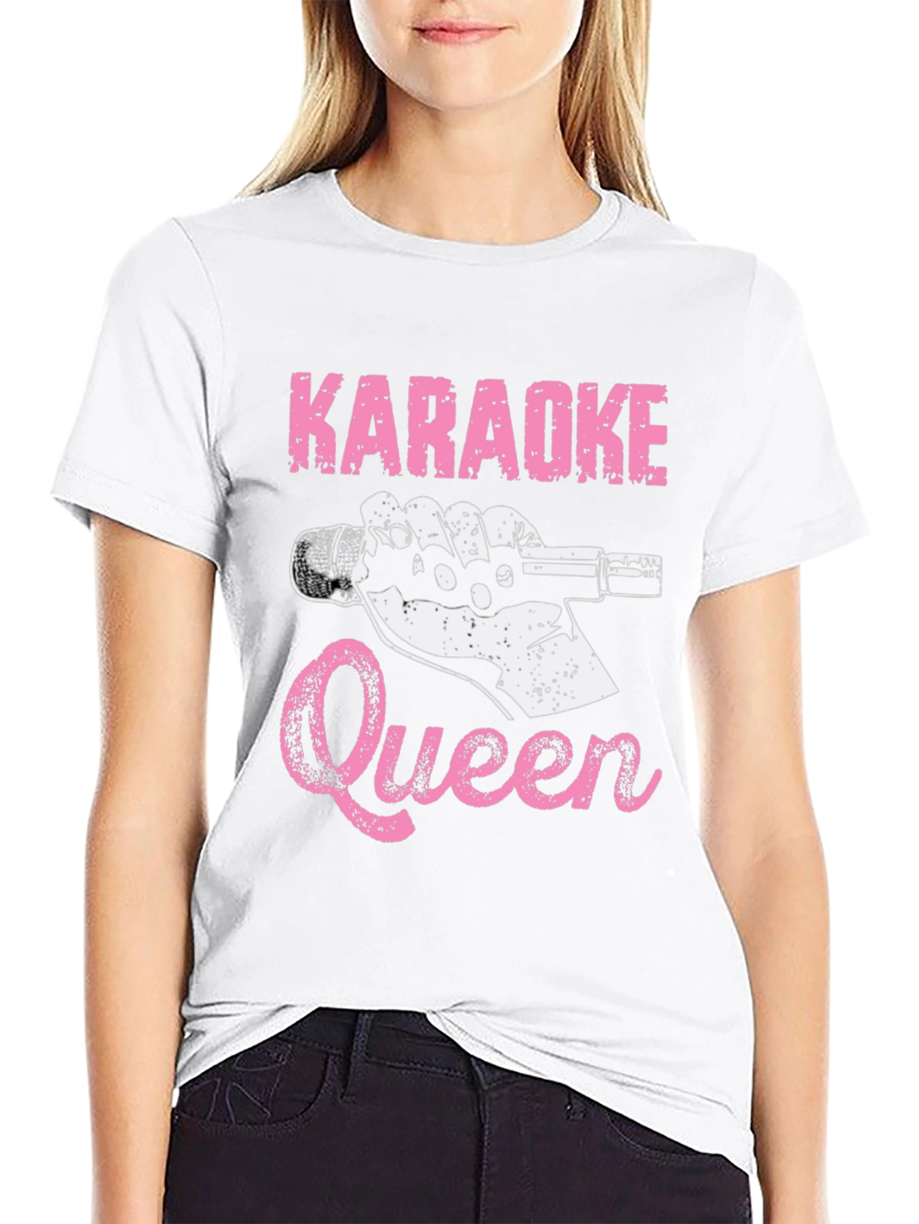 Karaoke Queen T-Shirt - Black Graphic Tee