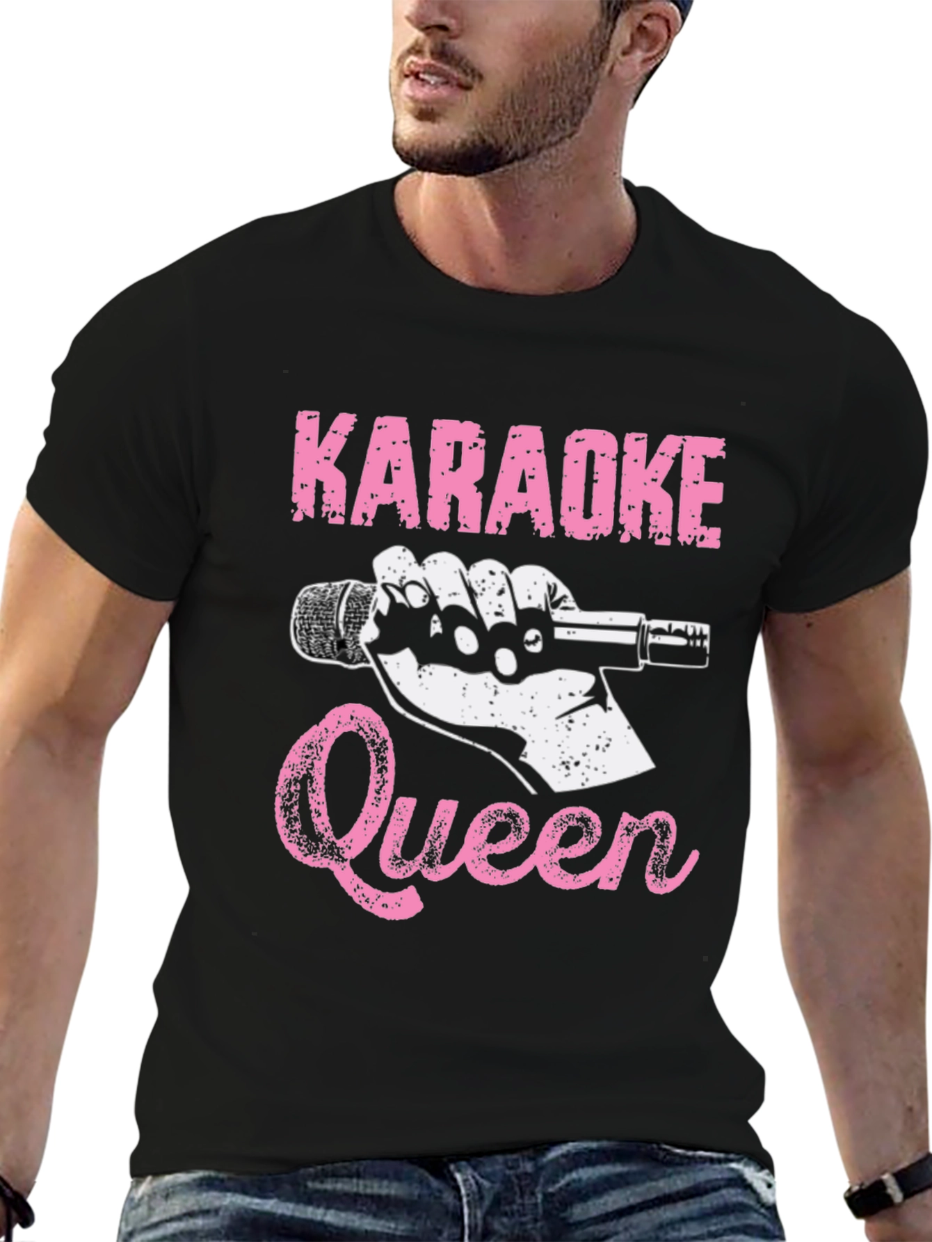 Karaoke Queen T-Shirt - Black Graphic Tee
