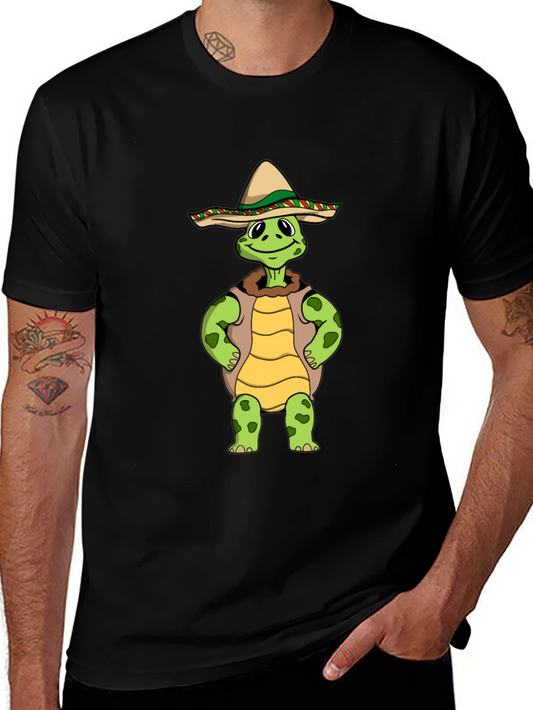 Funny Turtle Sombrero Graphic T-Shirt