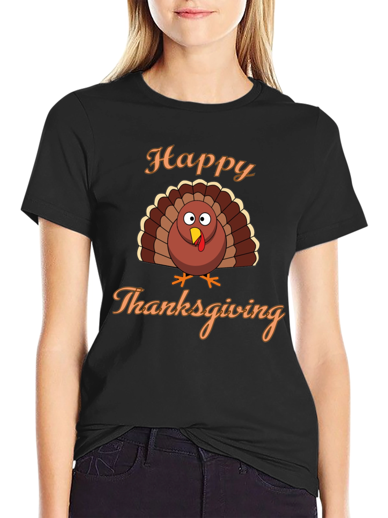 Happy Thanksgiving Turkey Graphic T-Shirt