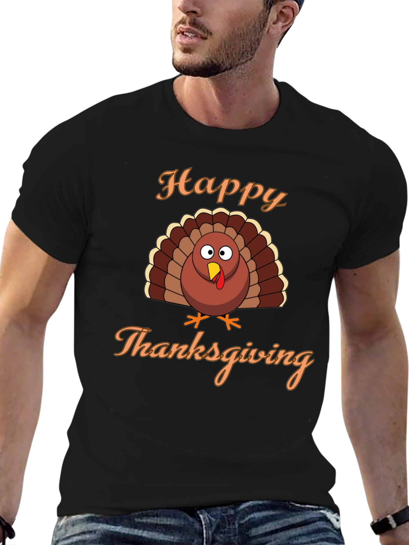Happy Thanksgiving Turkey Graphic T-Shirt