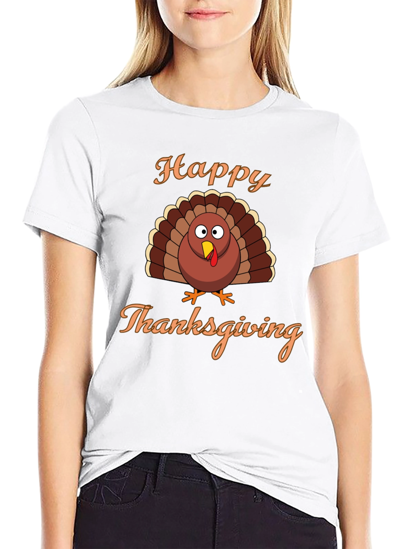 Happy Thanksgiving Turkey Graphic T-Shirt