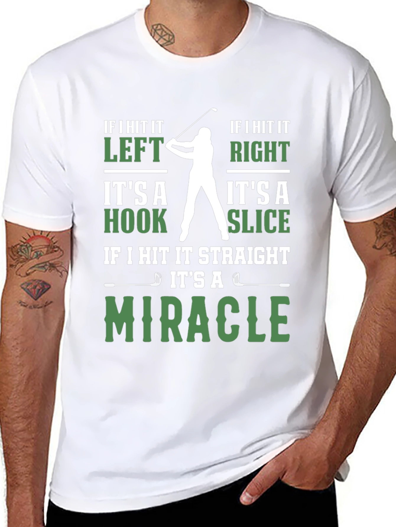 Funny Golf T-Shirt - Miracle Hook Slice Golfer Tee