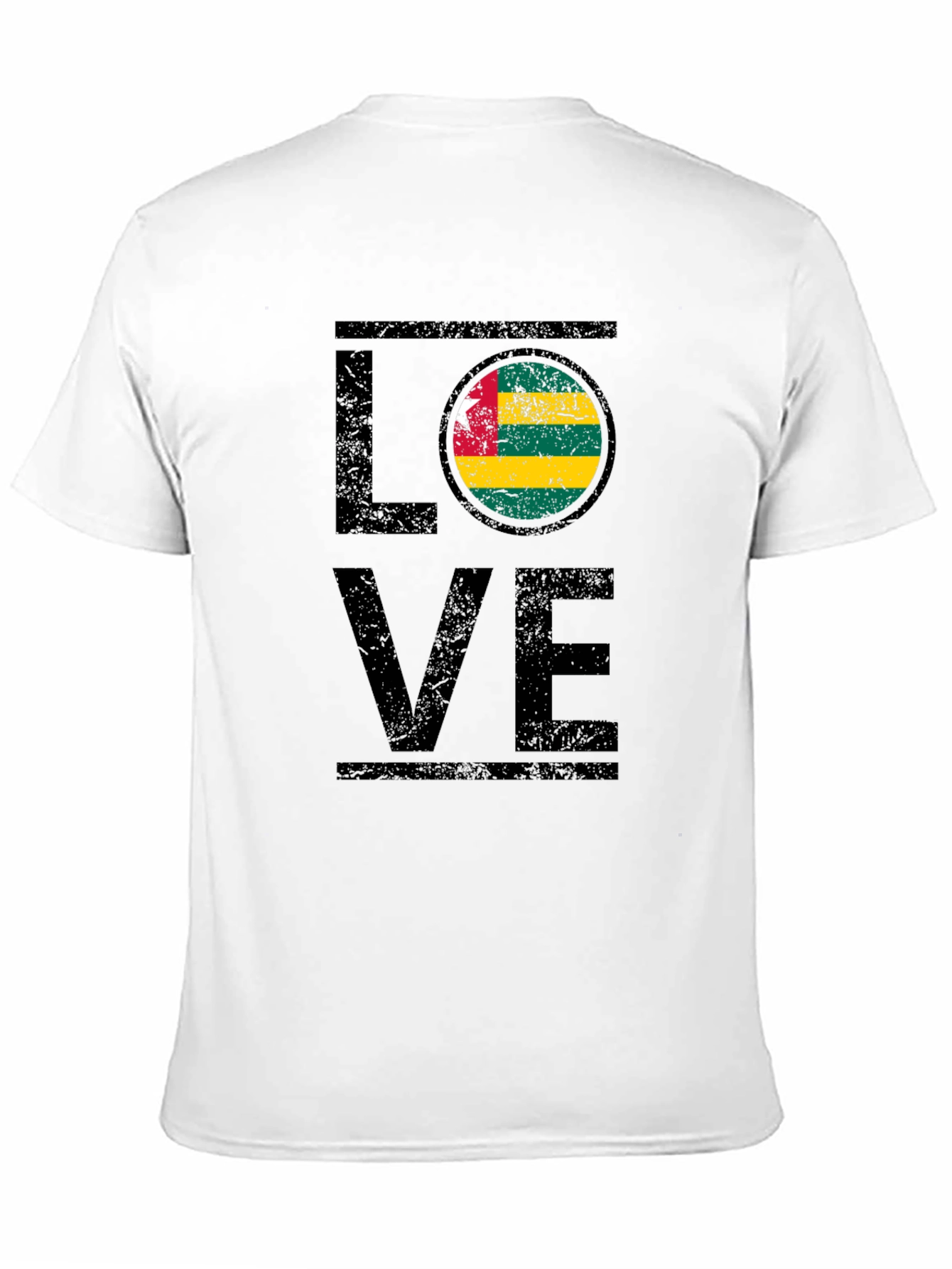 Togo Flag LOVE Graphic Black T-Shirt