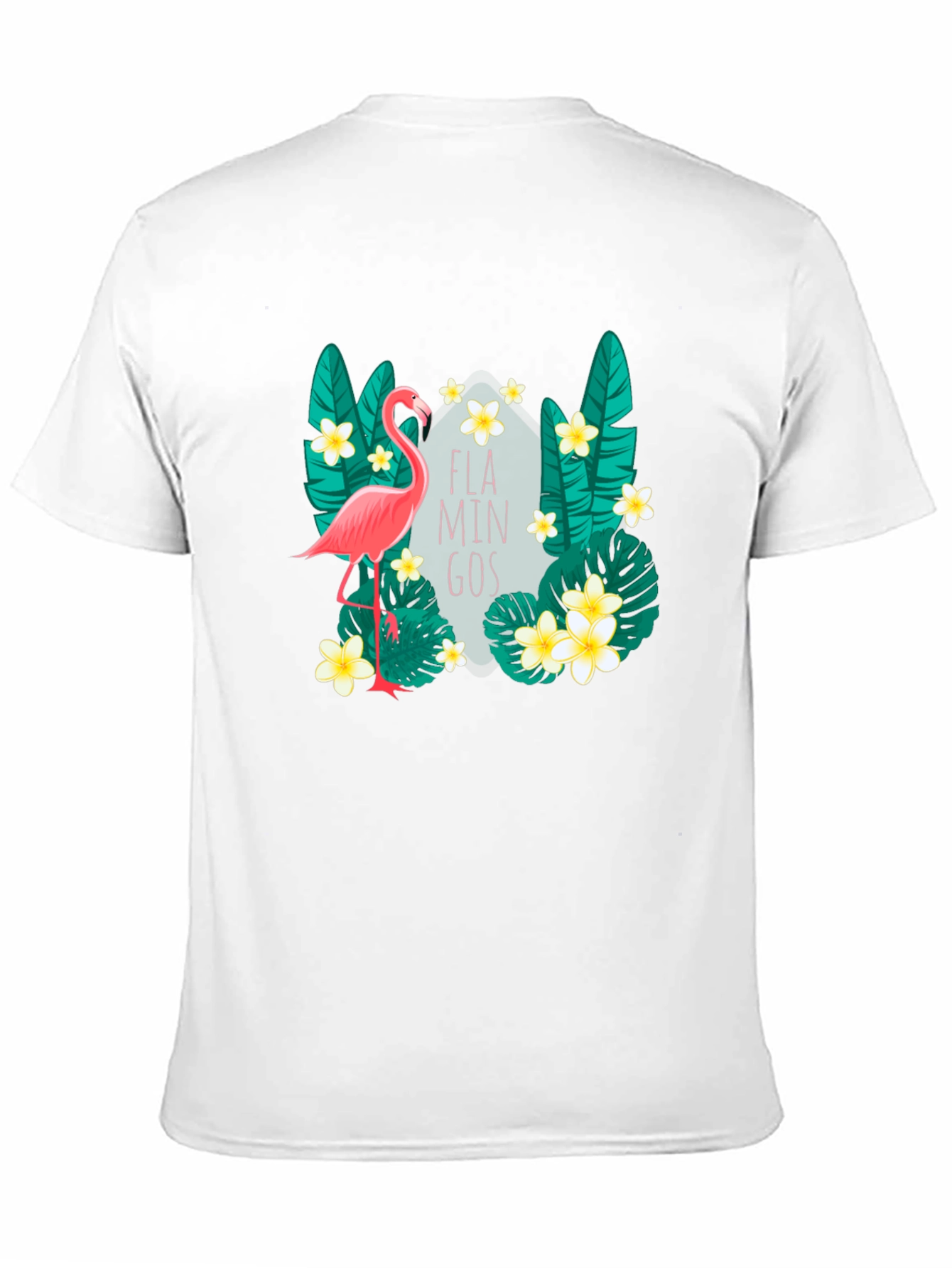 Tropical Flamingo Graphic Tee - Black