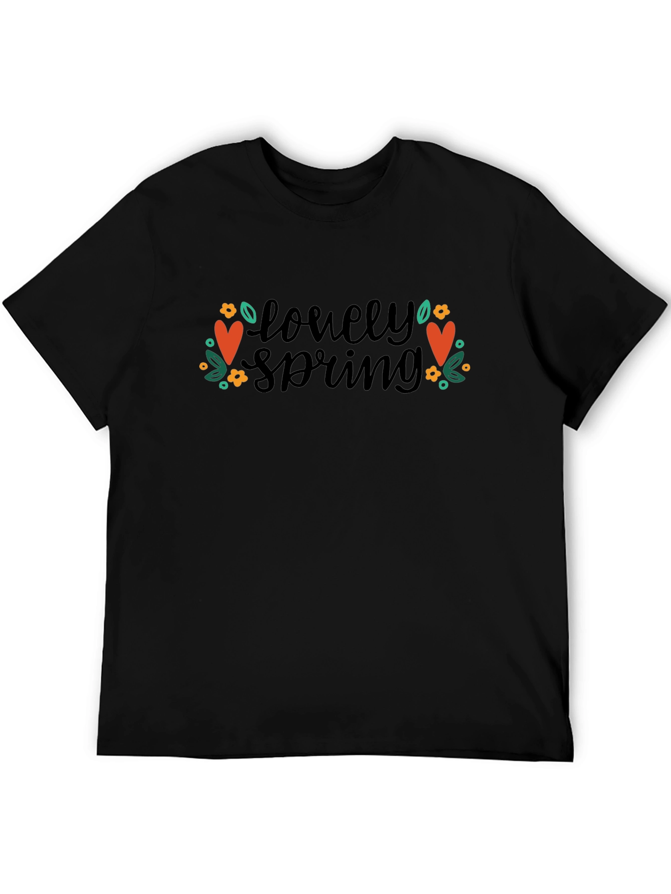 Lonely Spring Black Graphic Tee - Stylish Comfort