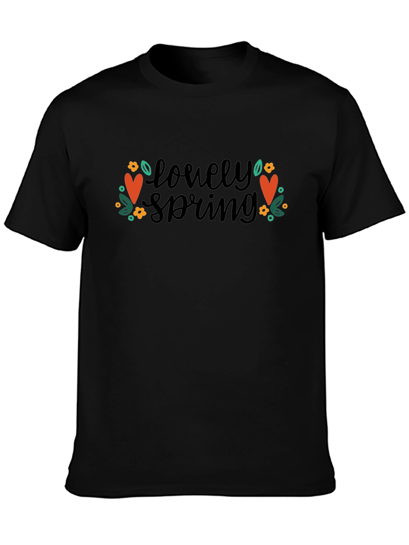 Lonely Spring Black Graphic Tee - Stylish Comfort