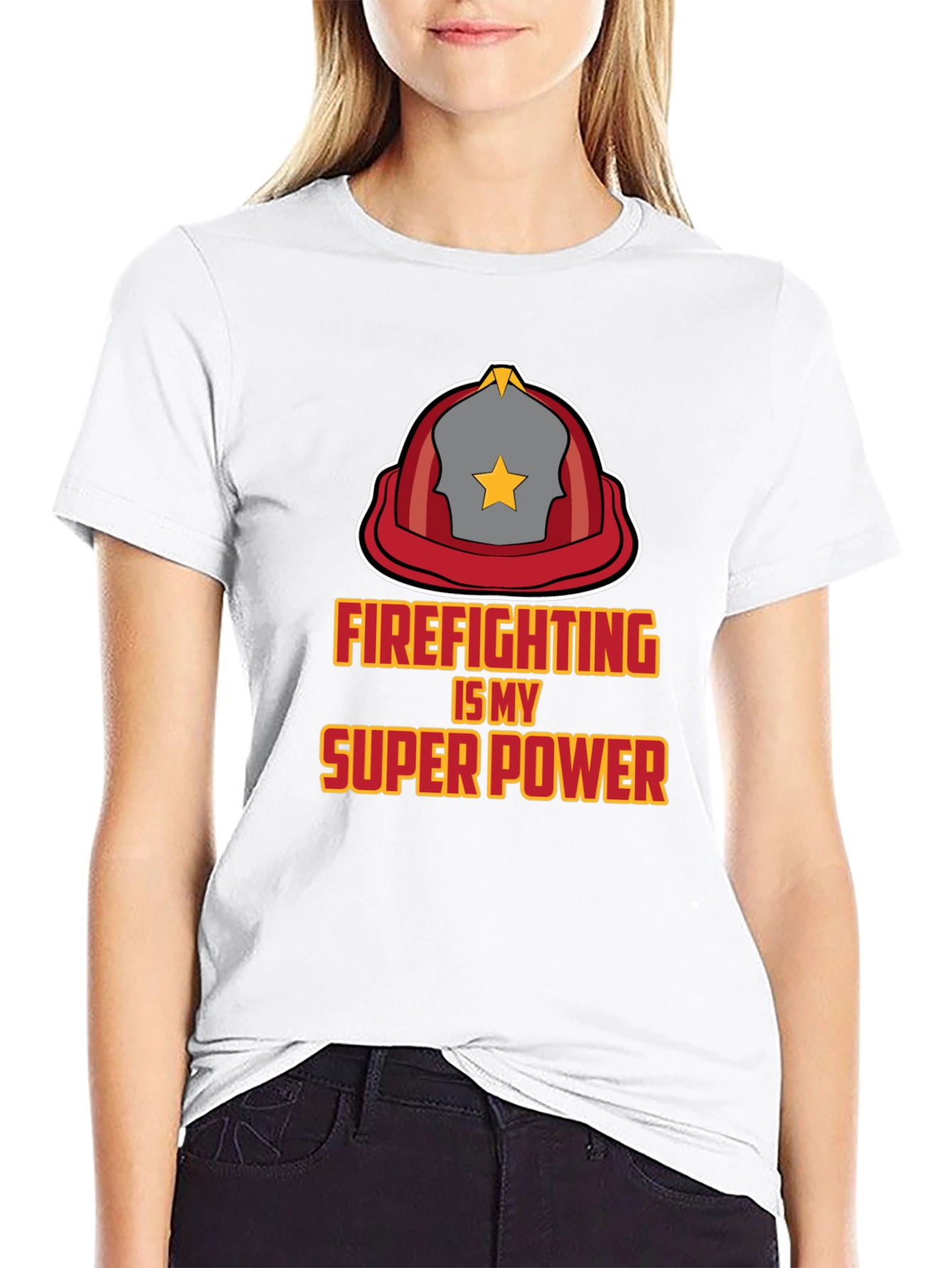 Firefighting is My Super Power Black T-Shirt