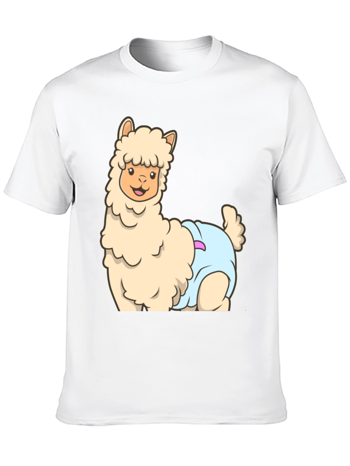 Llama in Diaper Graphic T-Shirt