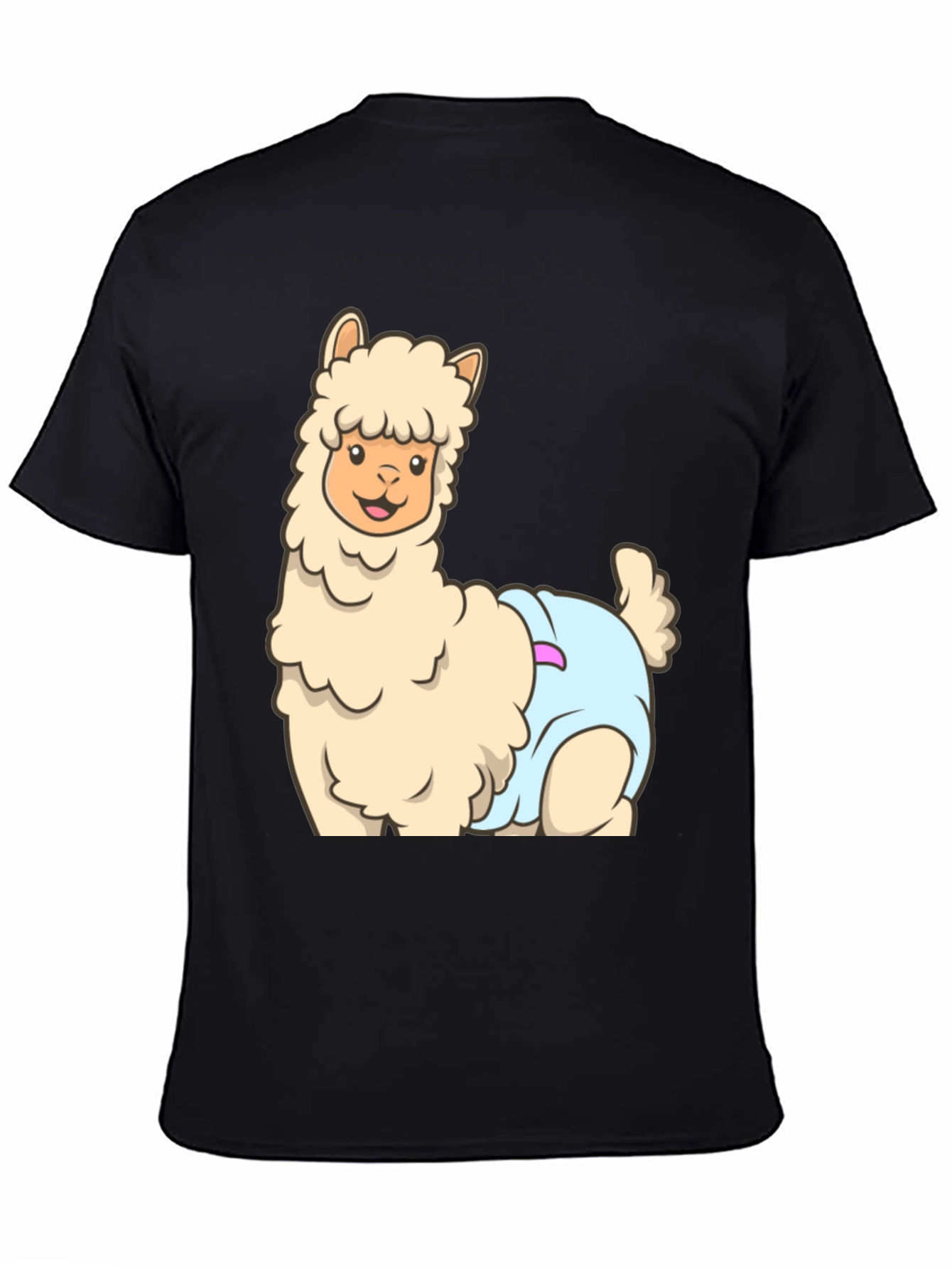 Llama in Diaper Graphic T-Shirt