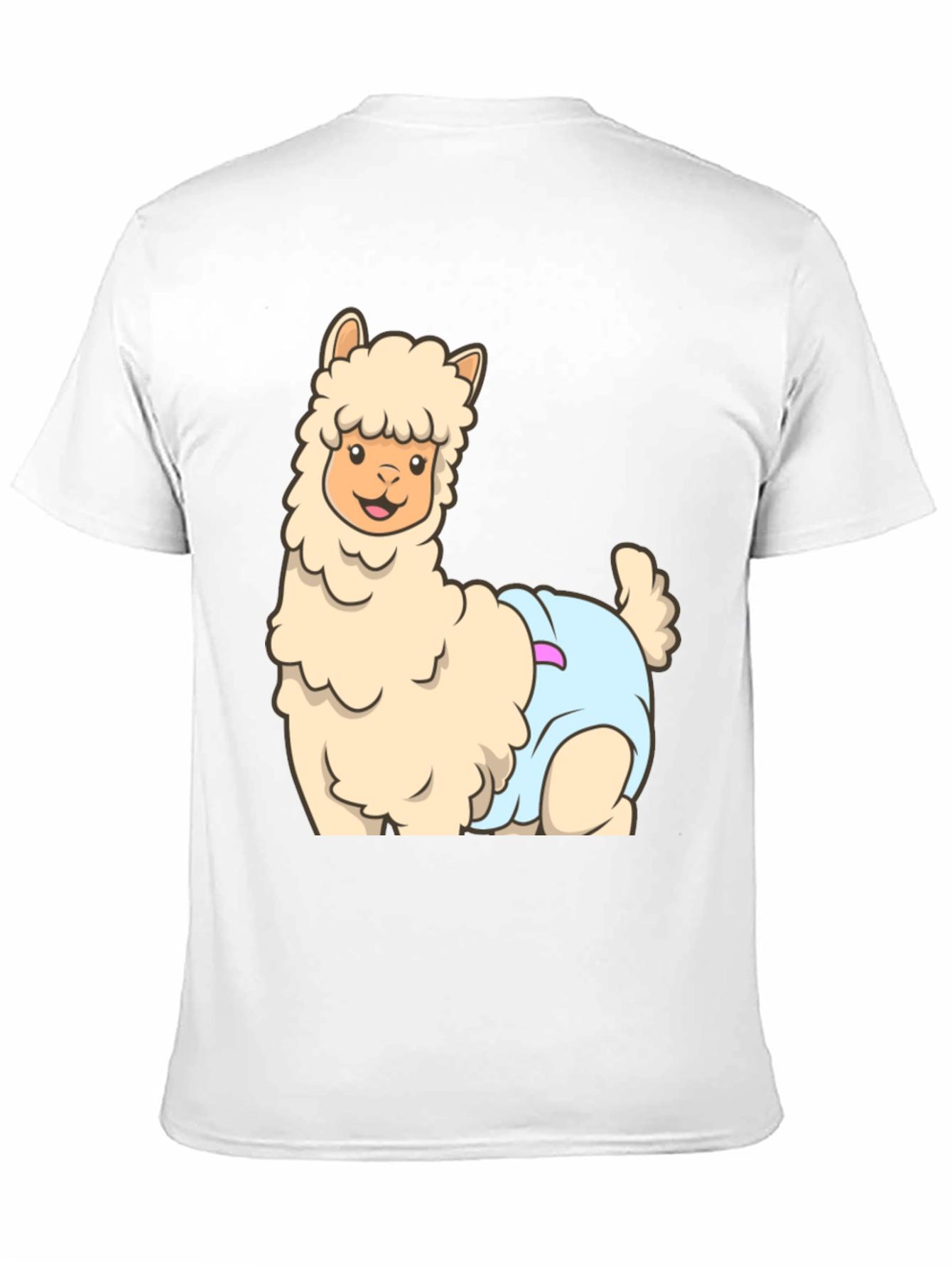 Llama in Diaper Graphic T-Shirt