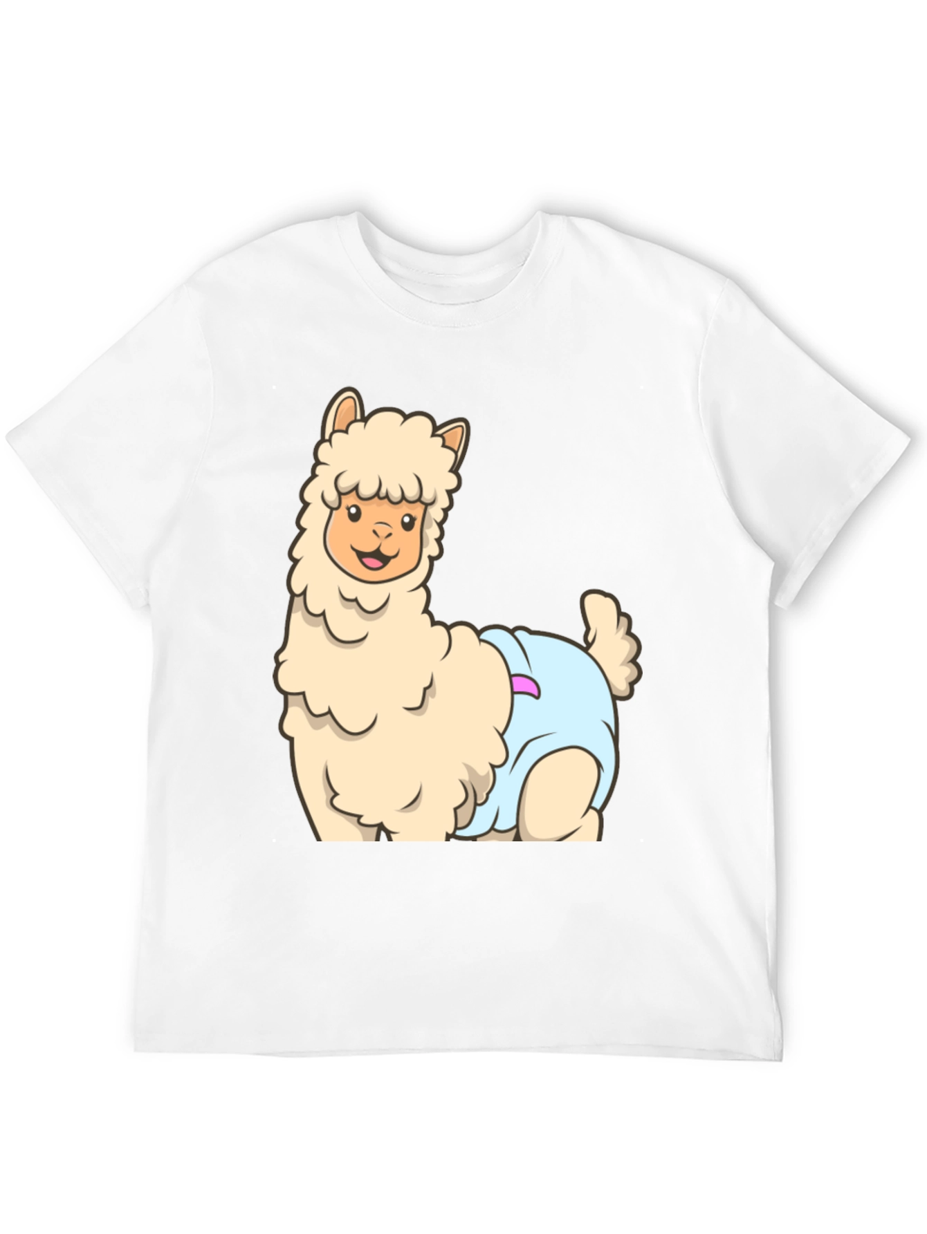 Llama in Diaper Graphic T-Shirt