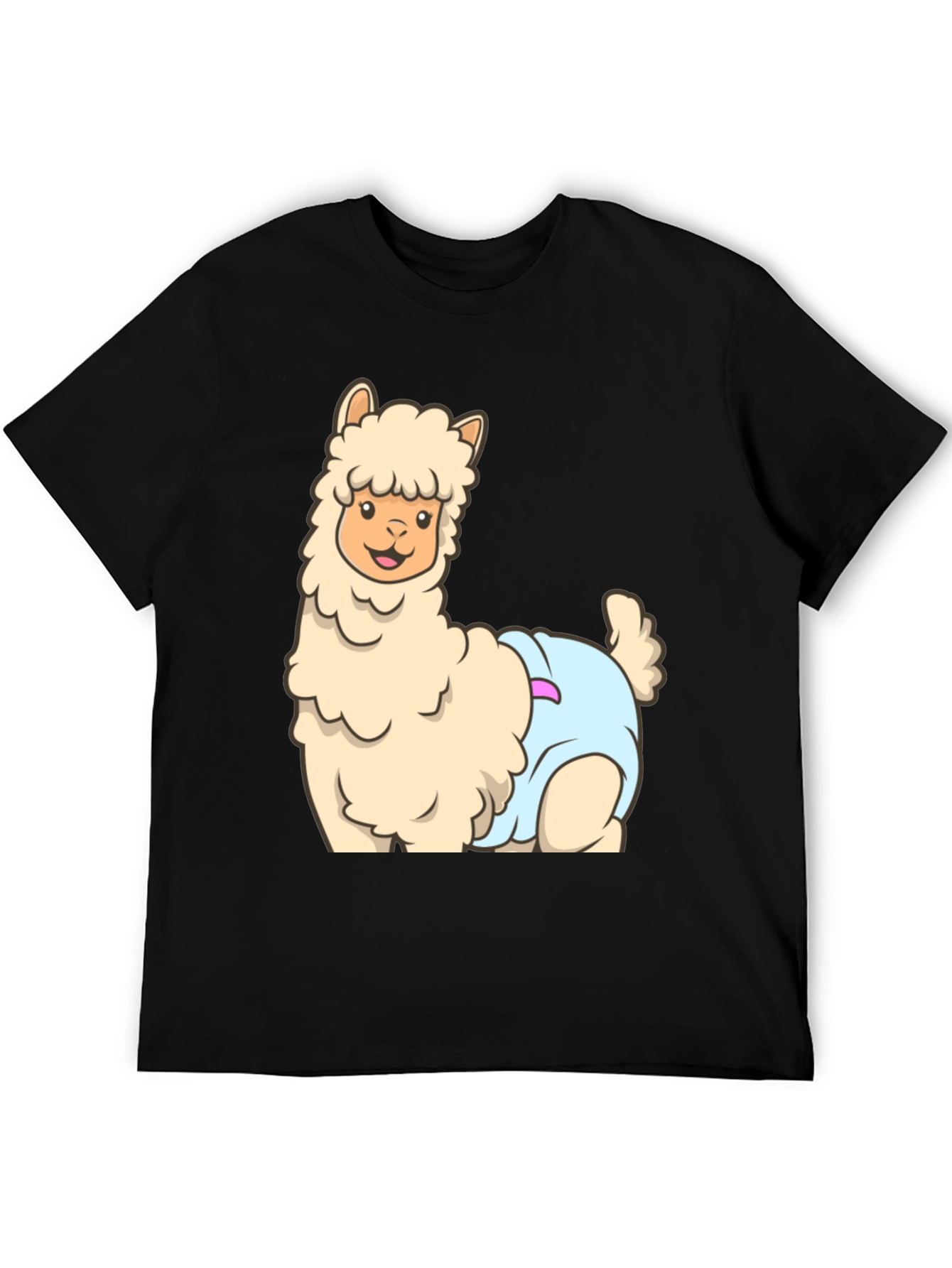 Llama in Diaper Graphic T-Shirt
