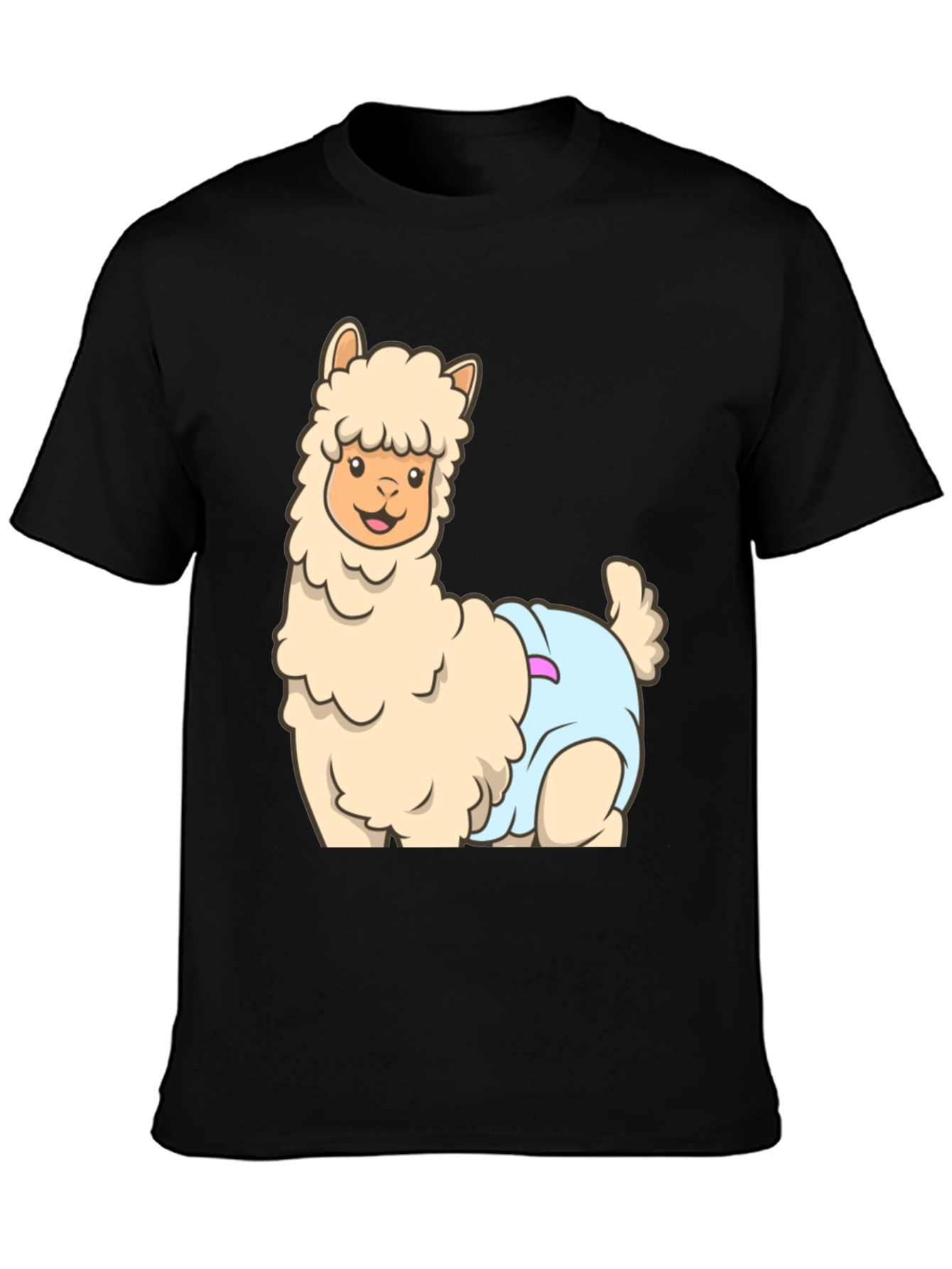 Llama in Diaper Graphic T-Shirt