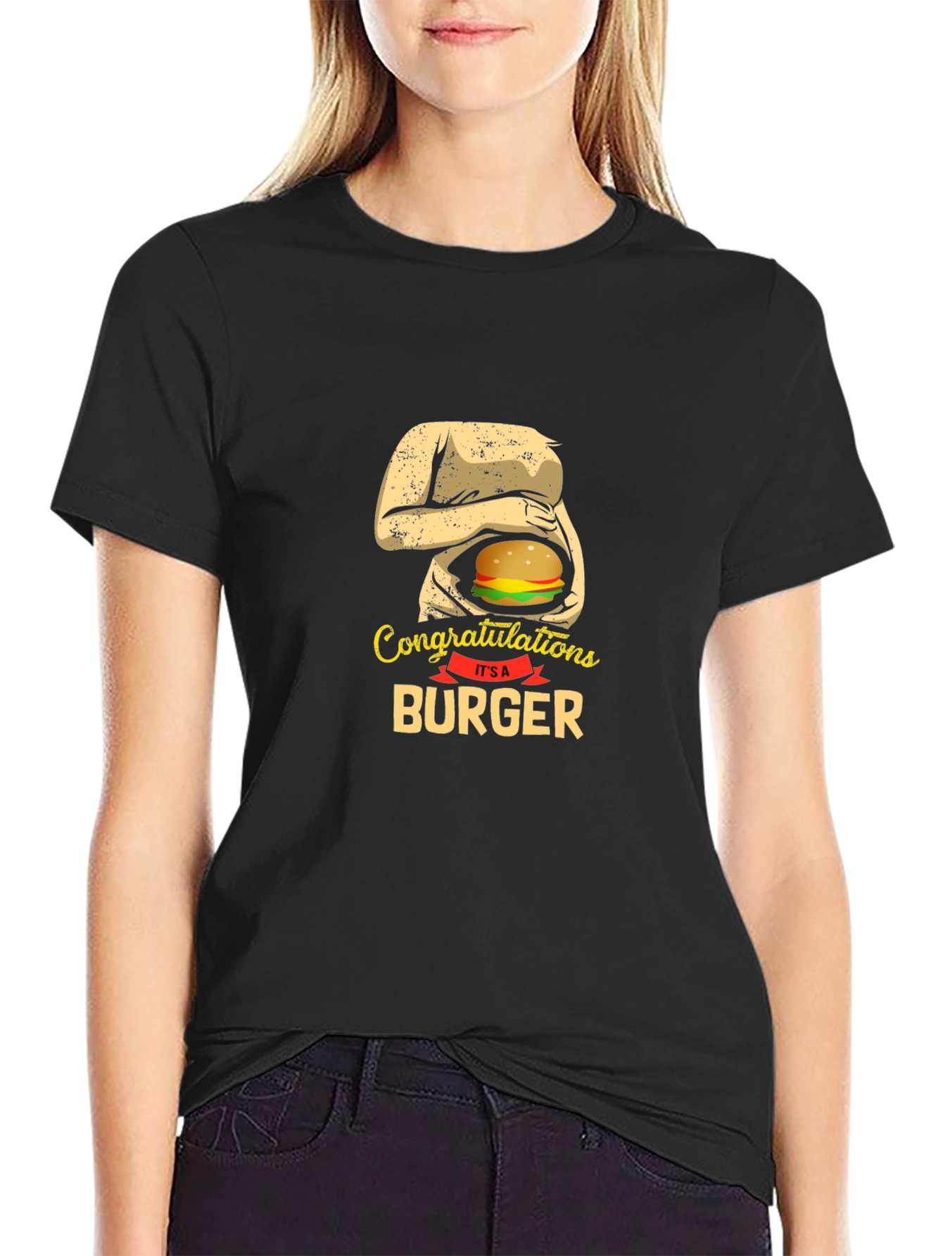 Congratulations Its A Burger Funny T-Shirt