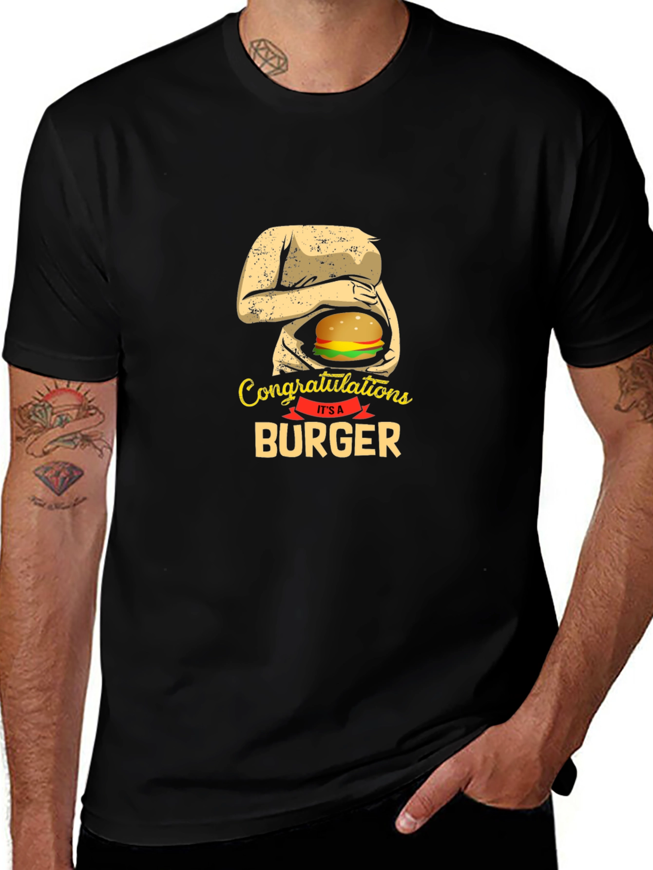 Congratulations Its A Burger Funny T-Shirt