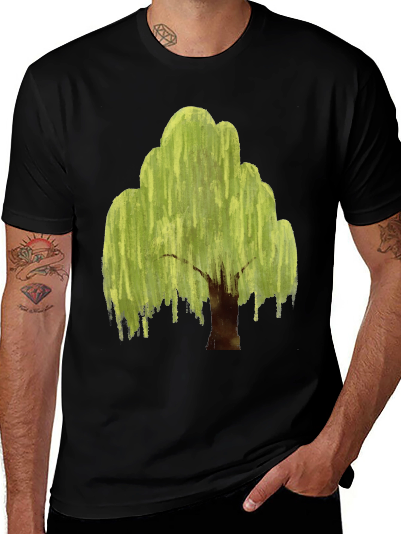 Willow Tree Graphic Black T-Shirt