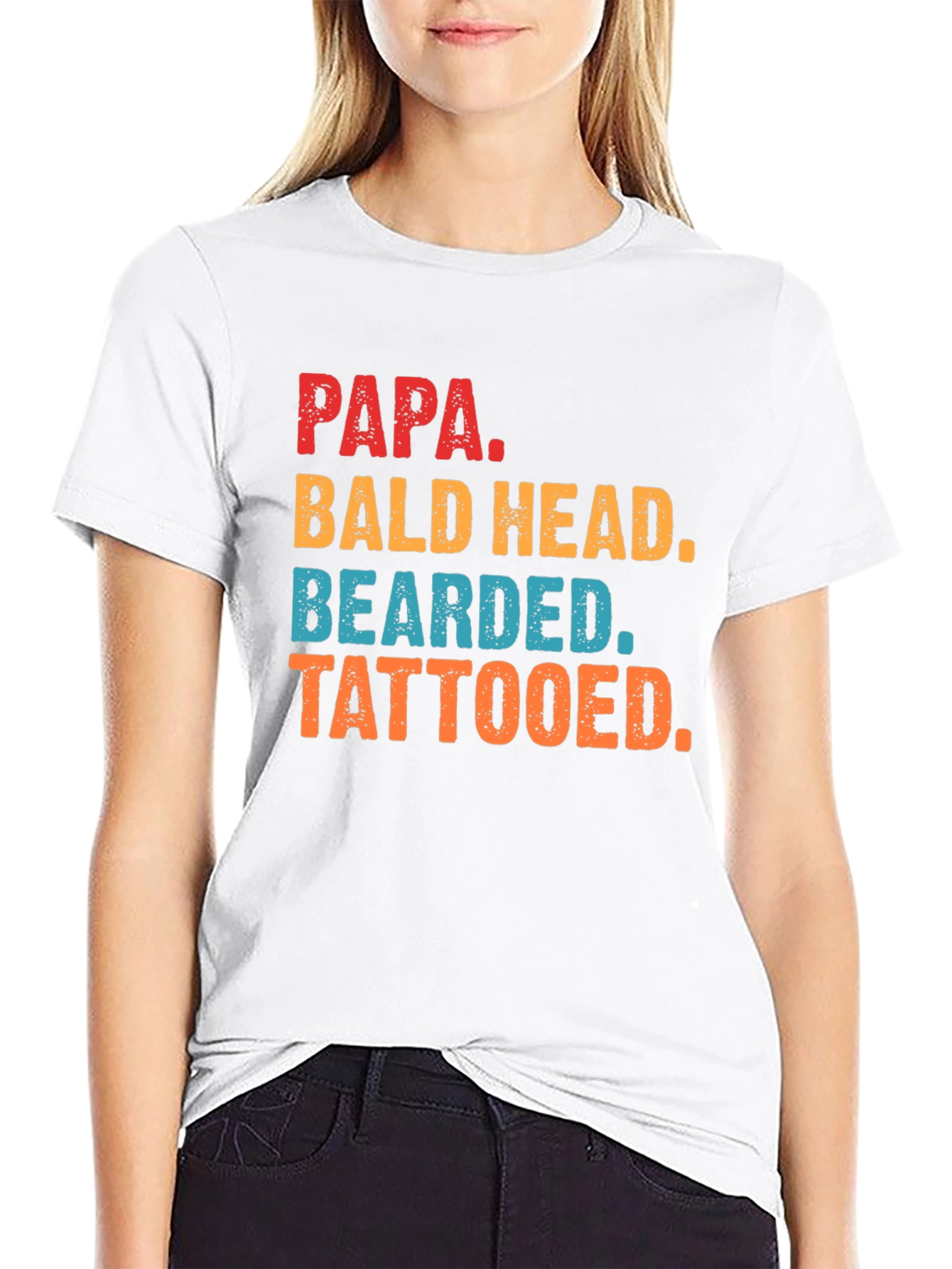 Papa Bald Head Bearded Tattooed T-Shirt
