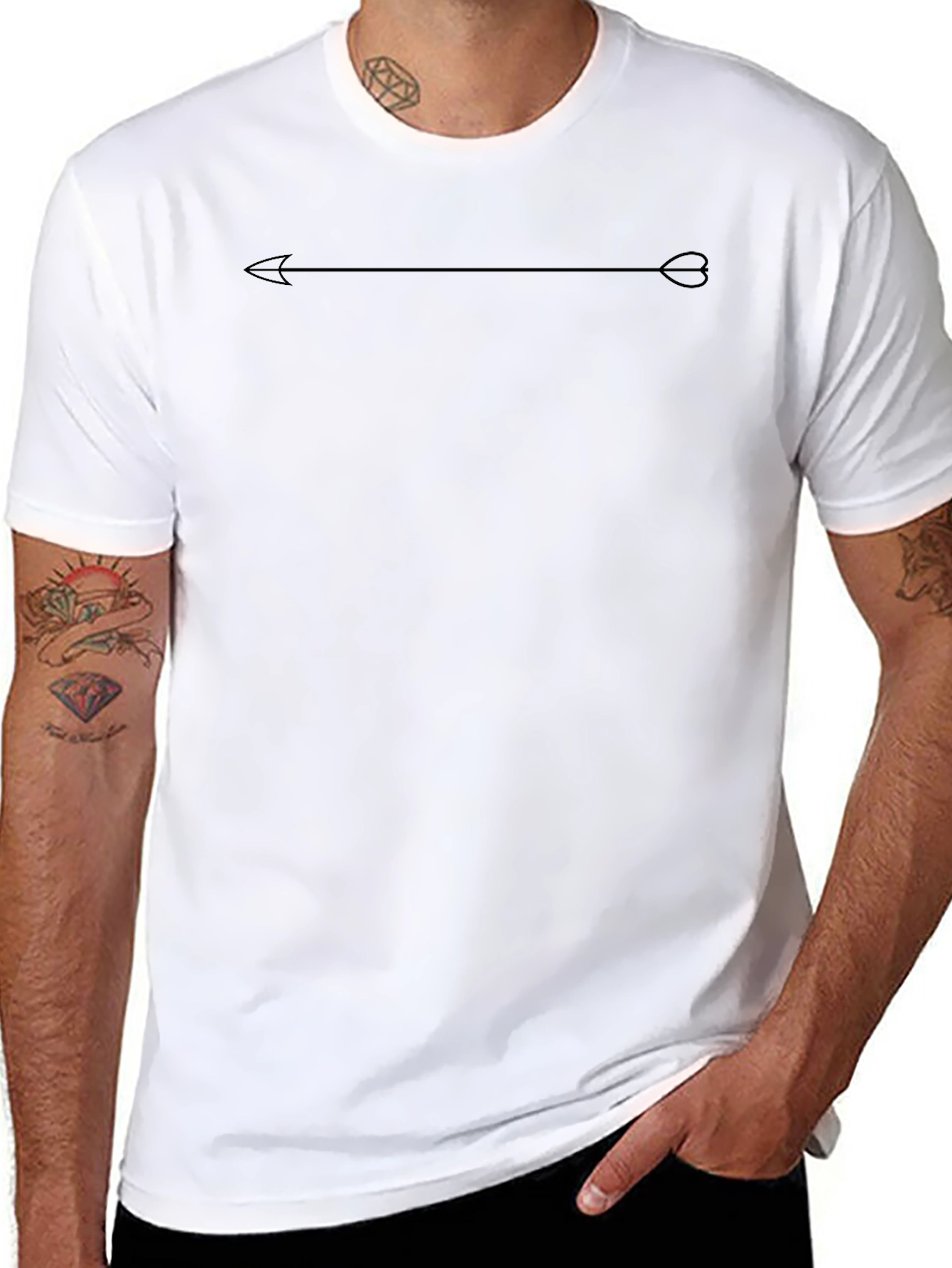 Arrow Heart Graphic Tee - Soft Cotton Casual Top