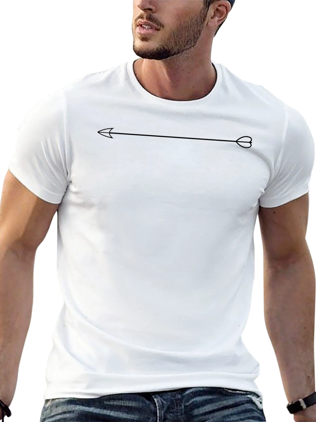Arrow Heart Graphic Tee - Soft Cotton Casual Top