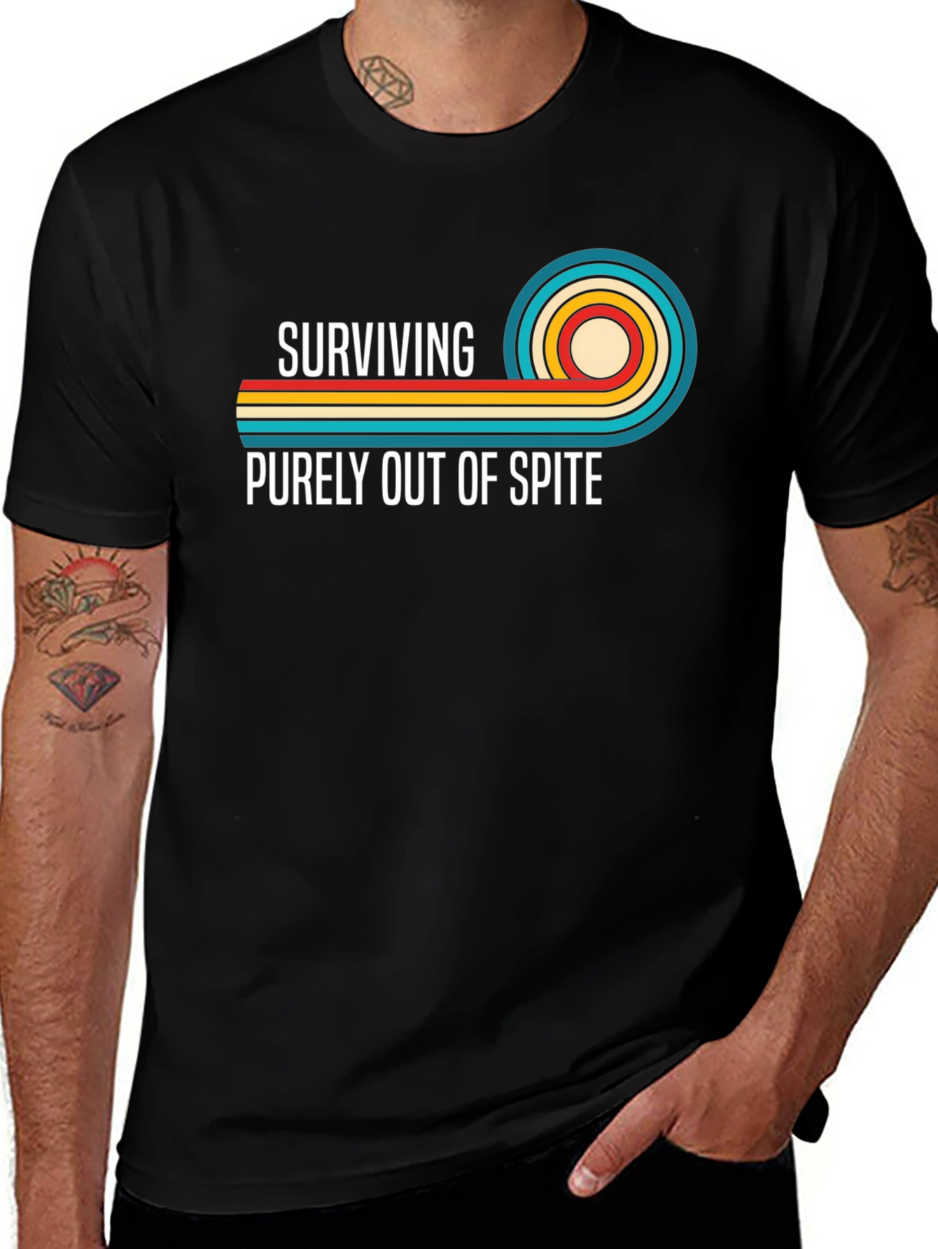 Surviving Out Of Spite Retro Graphic T-Shirt