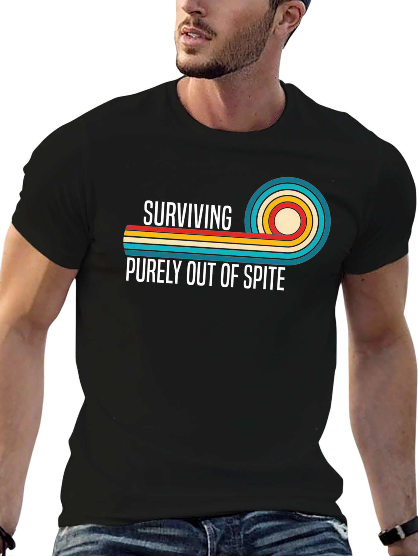 Surviving Out Of Spite Retro Graphic T-Shirt