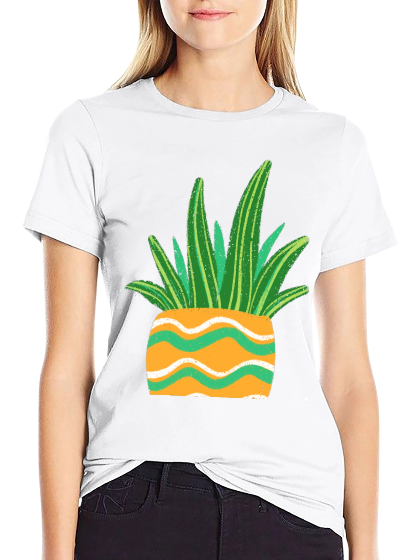 Unique Plant Pot Graphic Tee - Black