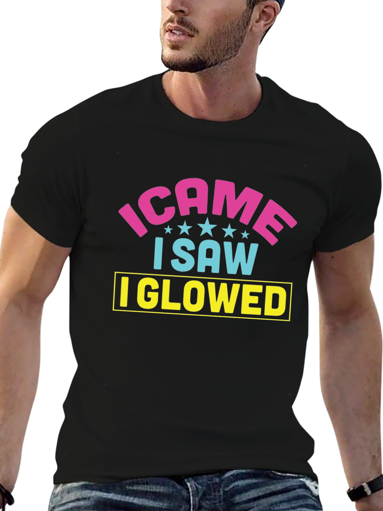 I Came I Saw I Glowed Black T-Shirt