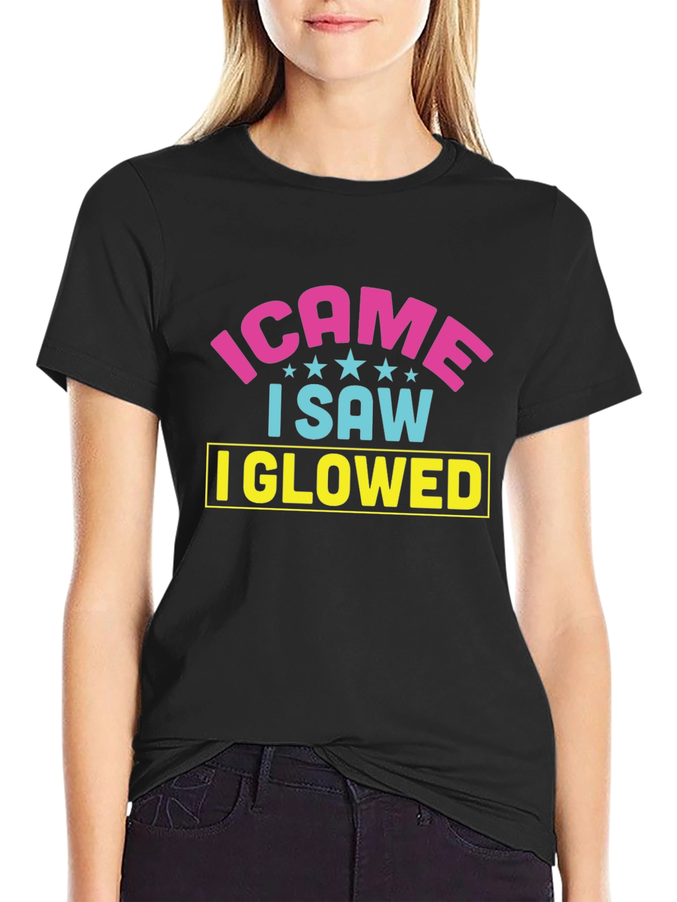 I Came I Saw I Glowed Black T-Shirt