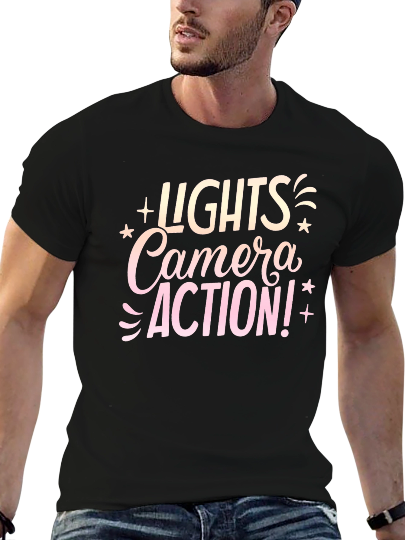 Lights Camera Action! Graphic Tee - Black