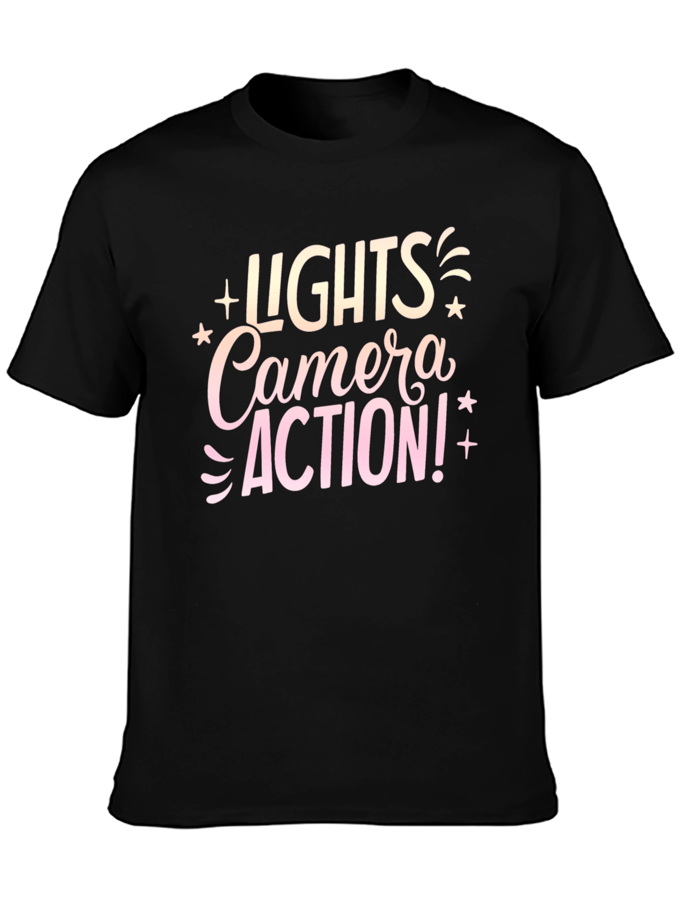 Lights Camera Action! Graphic Tee - Black
