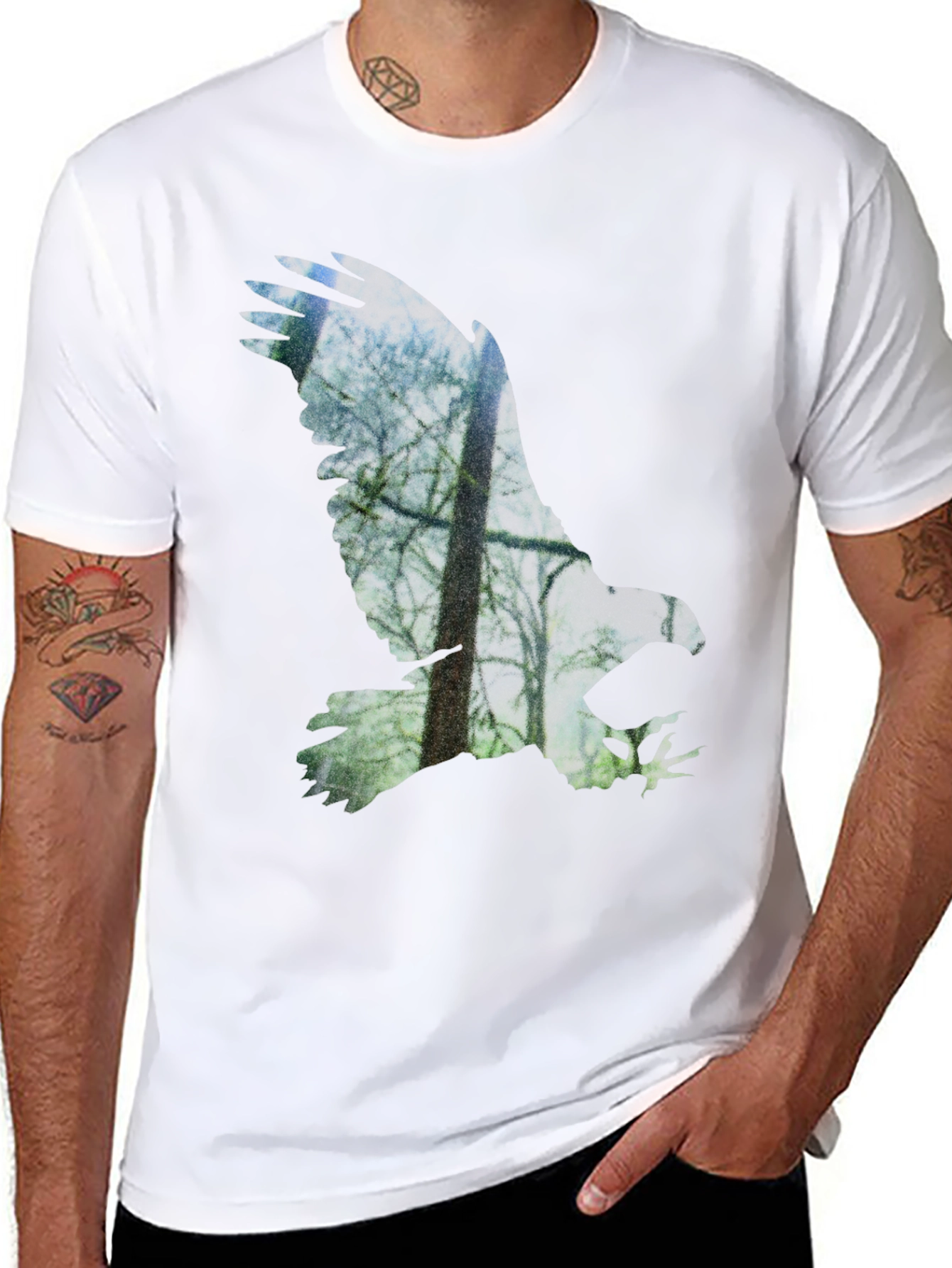 Eagle Silhouette Mens Graphic Tee