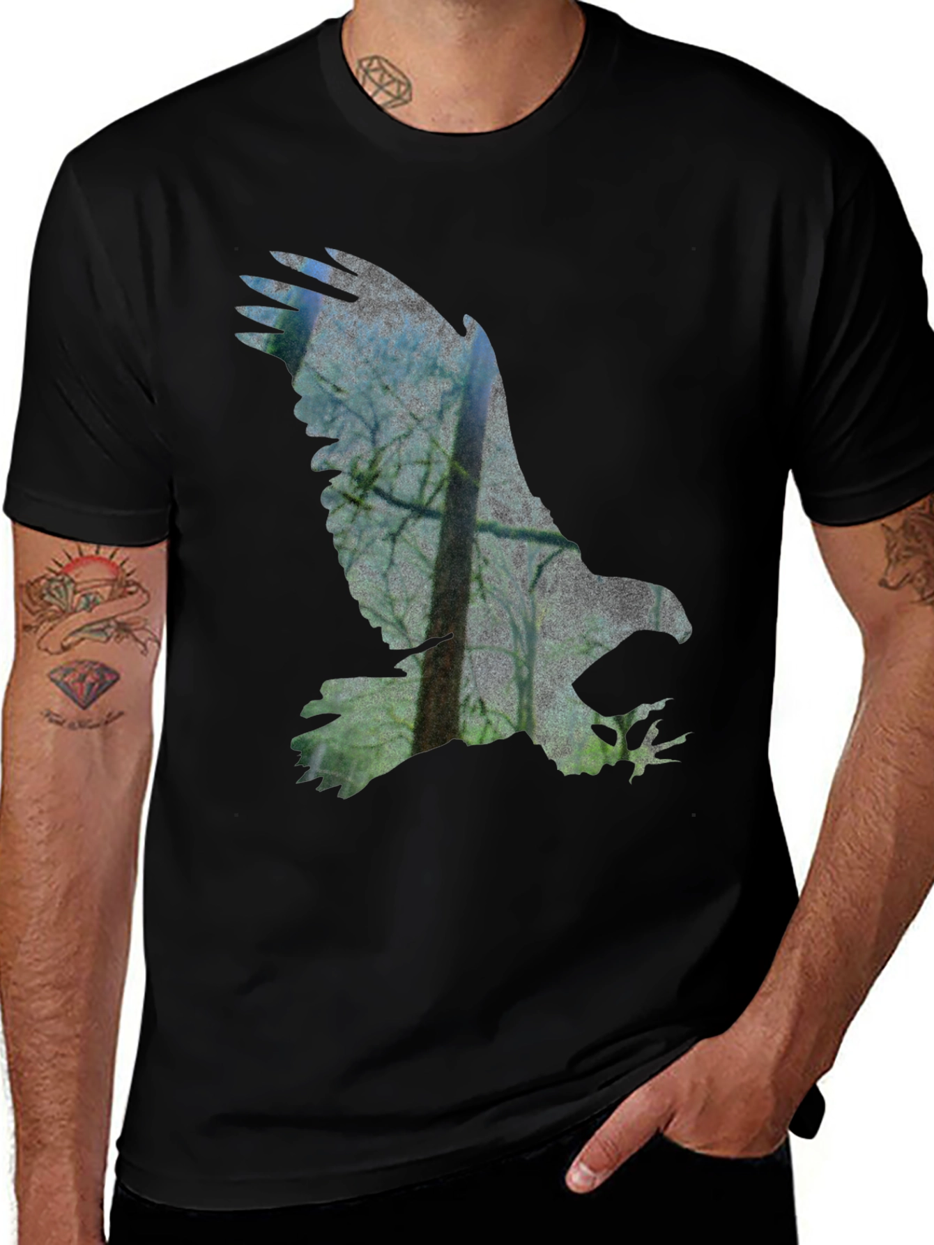 Eagle Silhouette Mens Graphic Tee