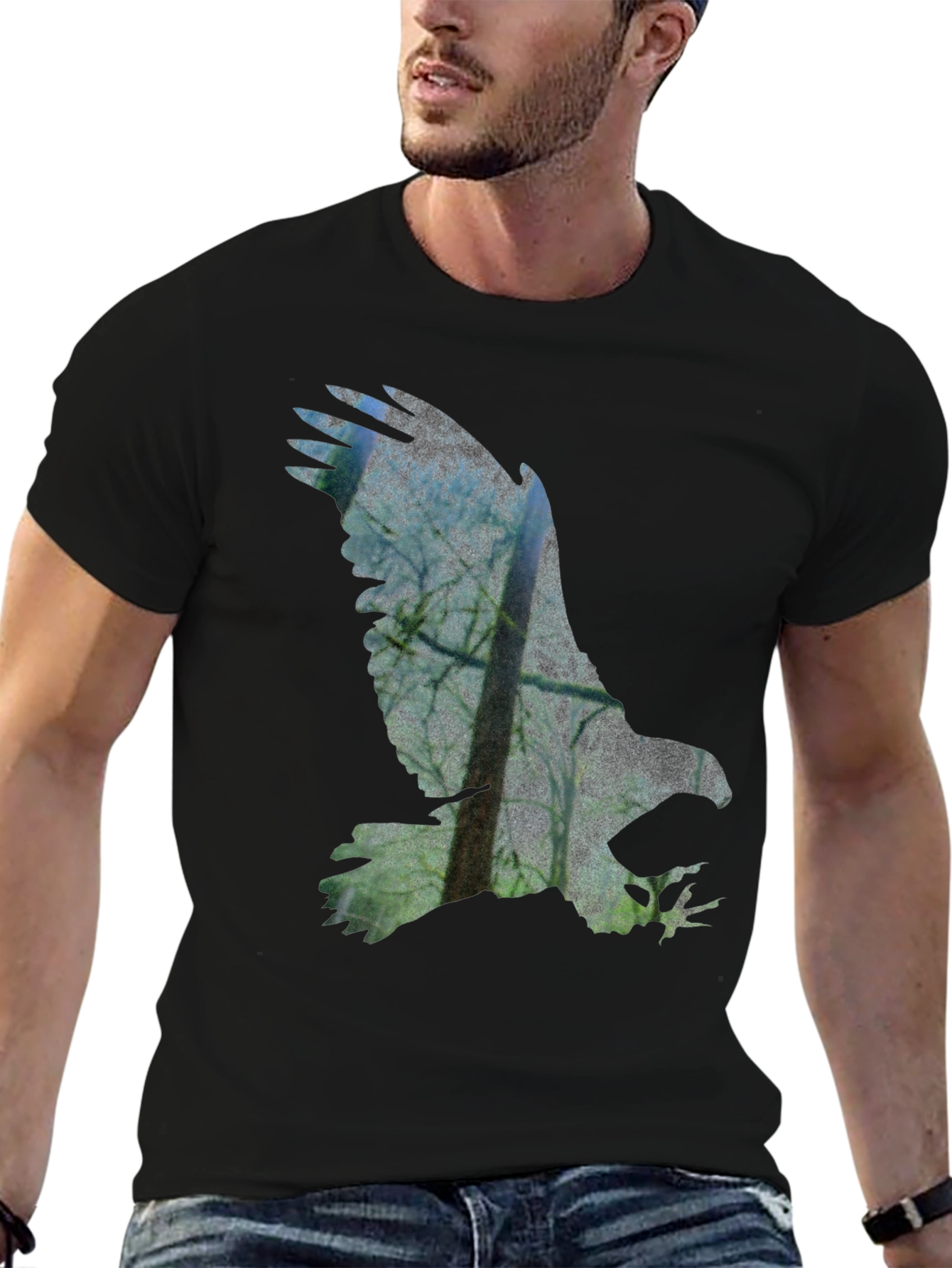 Eagle Silhouette Mens Graphic Tee