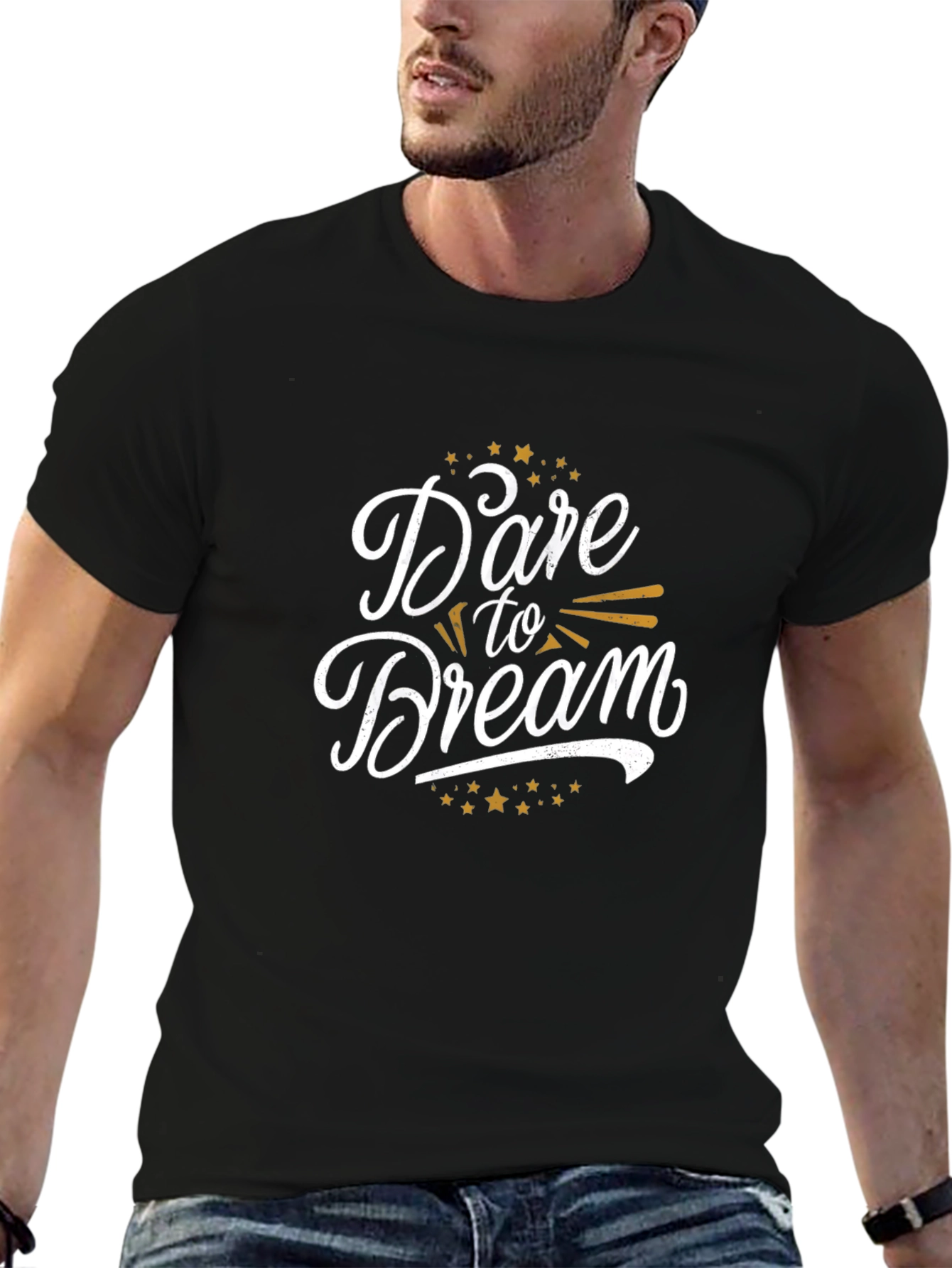 Dare to Dream Black Graphic T-Shirt