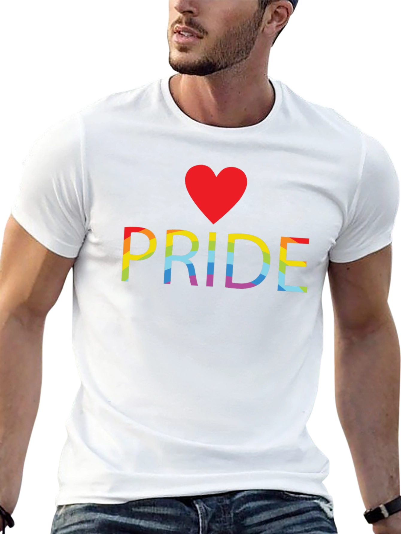 Pride Heart Graphic Tee - Black
