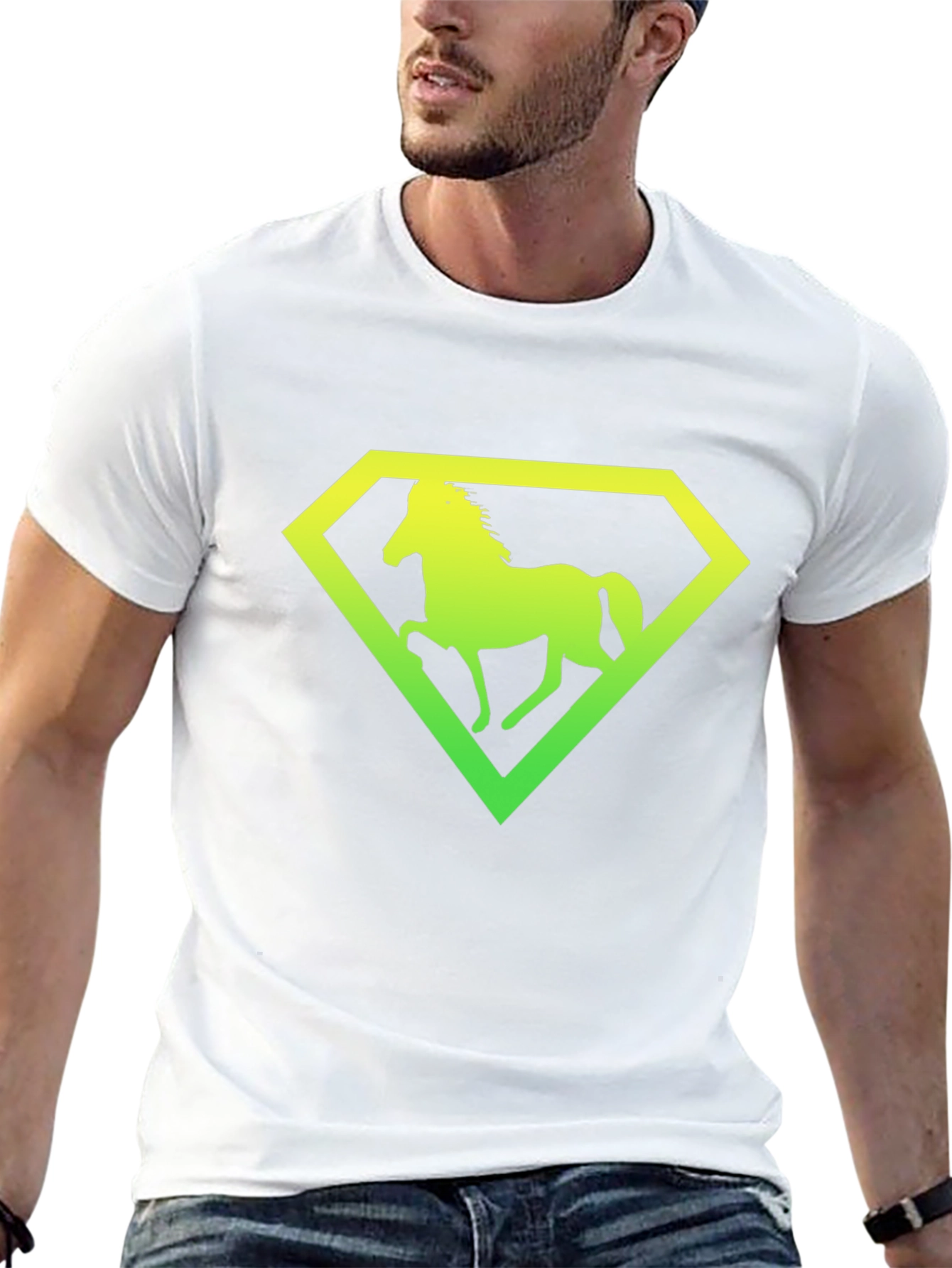 Horse Diamond Graphic Tee - Black