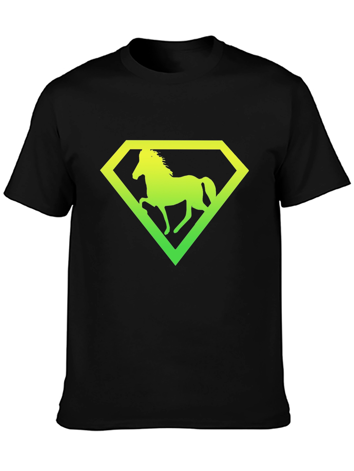 Horse Diamond Graphic Tee - Black