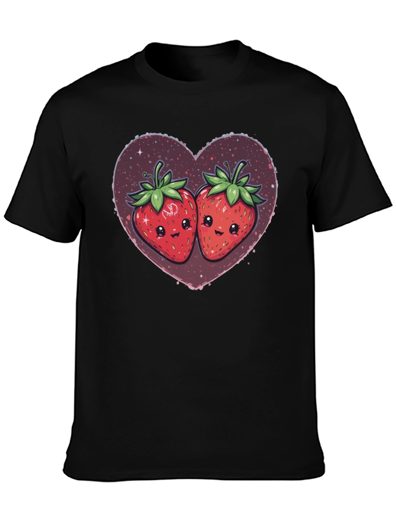 Strawberry Heart Kawaii Graphic Tee