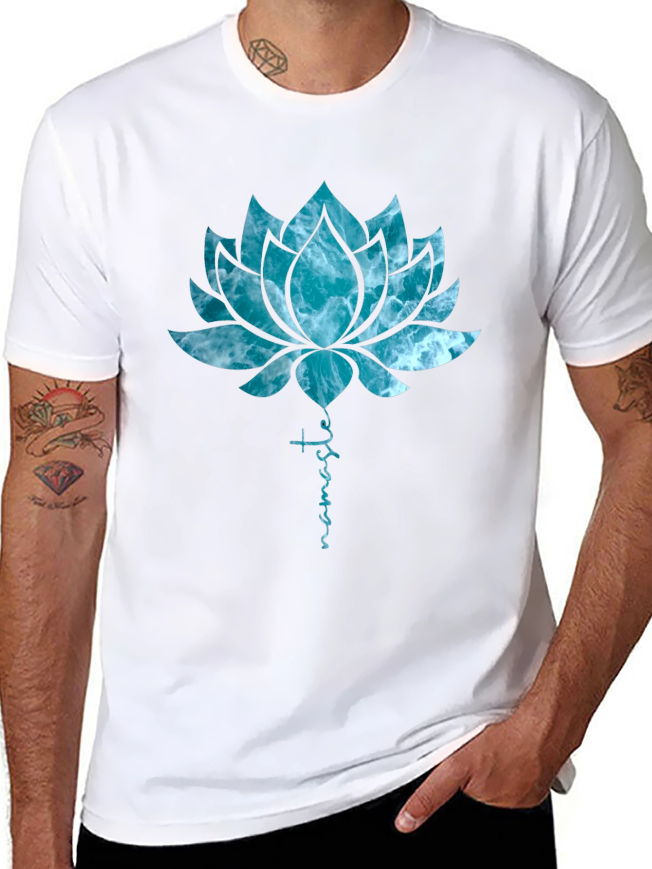 Namaste Lotus Flower Graphic T-Shirt