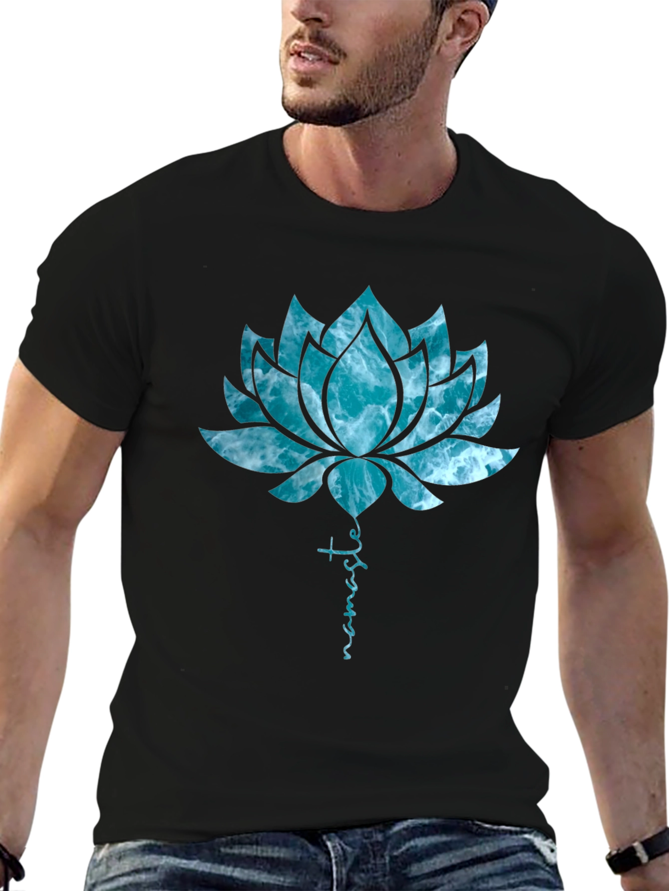 Namaste Lotus Flower Graphic T-Shirt