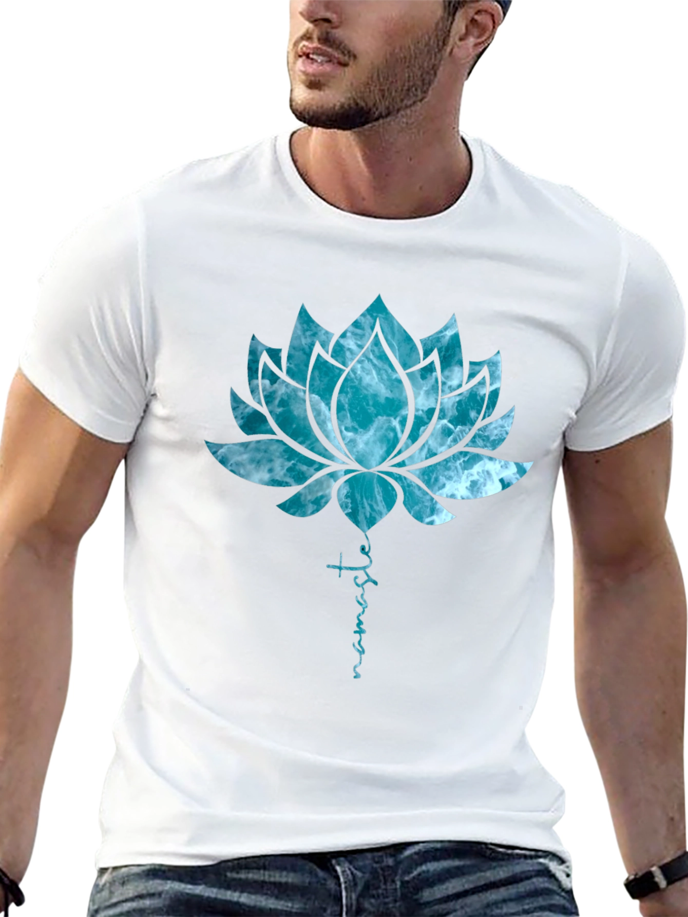 Namaste Lotus Flower Graphic T-Shirt