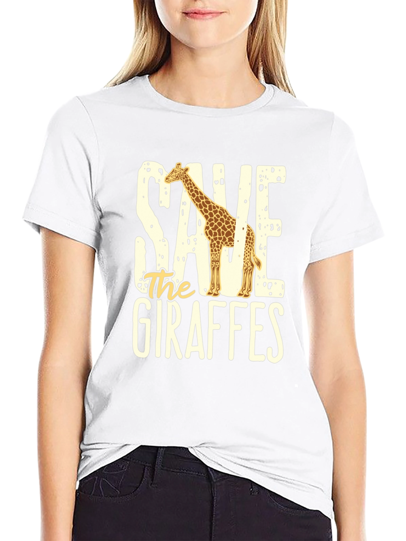 Save the Giraffes Graphic Tee - Eco-Friendly Fashion