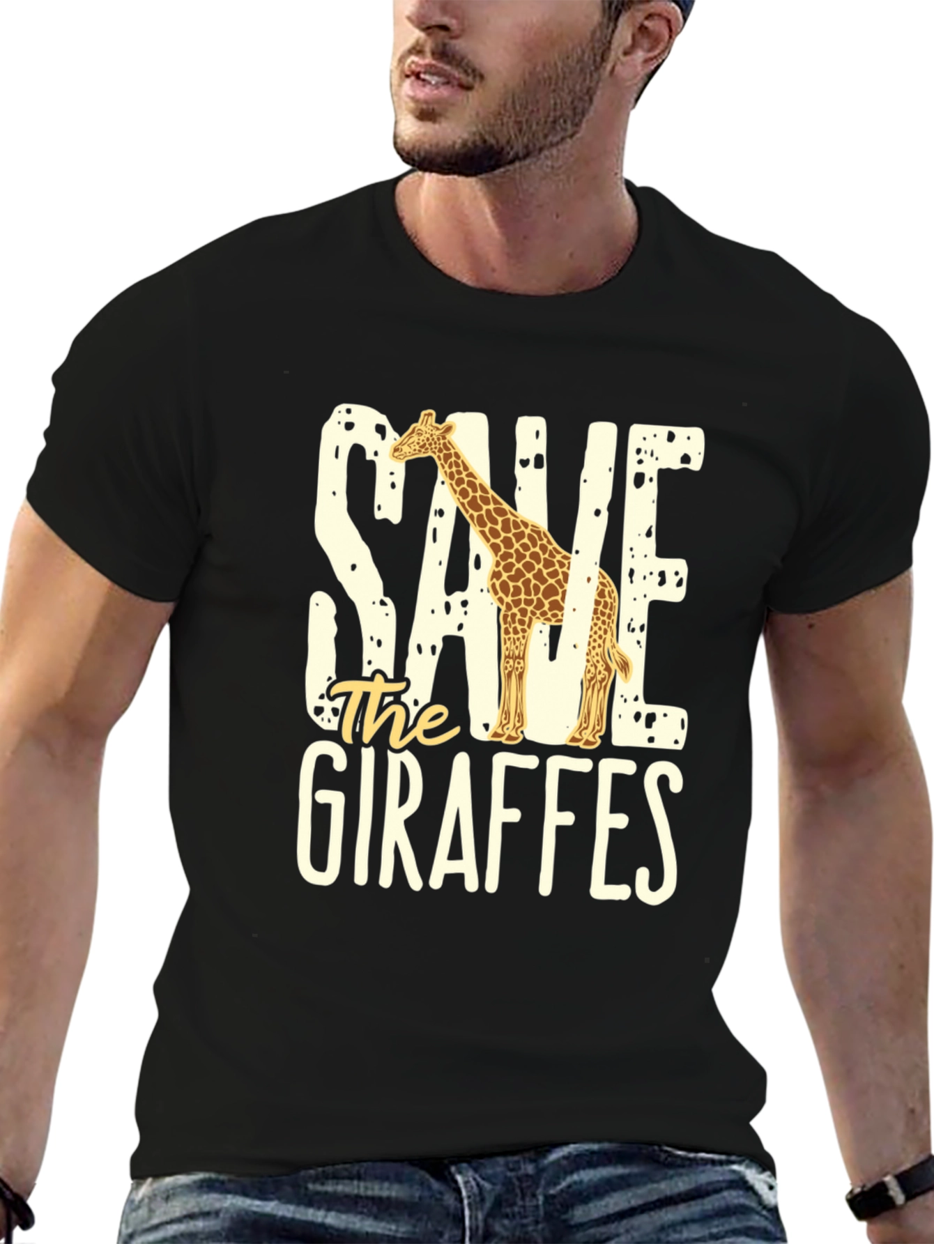 Save the Giraffes Graphic Tee - Eco-Friendly Fashion