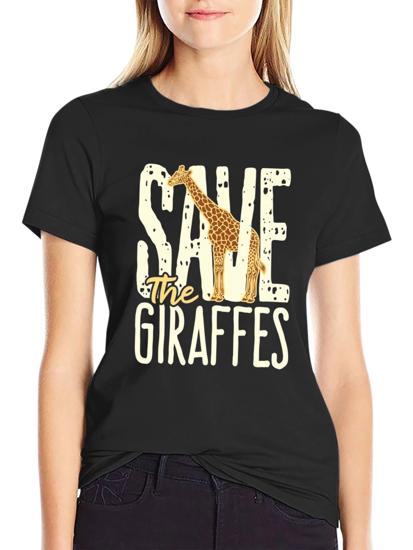 Save the Giraffes Graphic Tee - Eco-Friendly Fashion