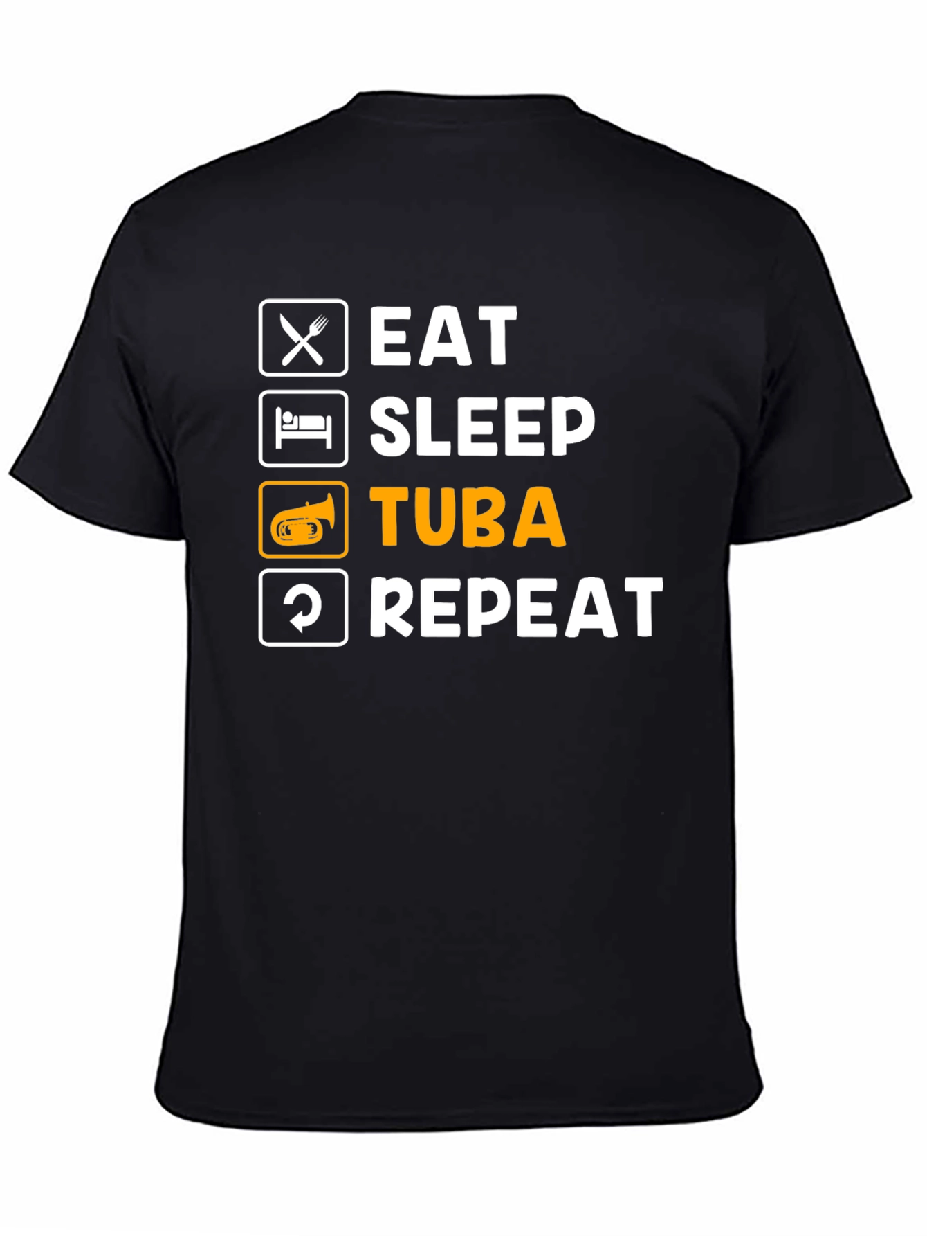 Eat Sleep Tuba Repeat Black T-Shirt